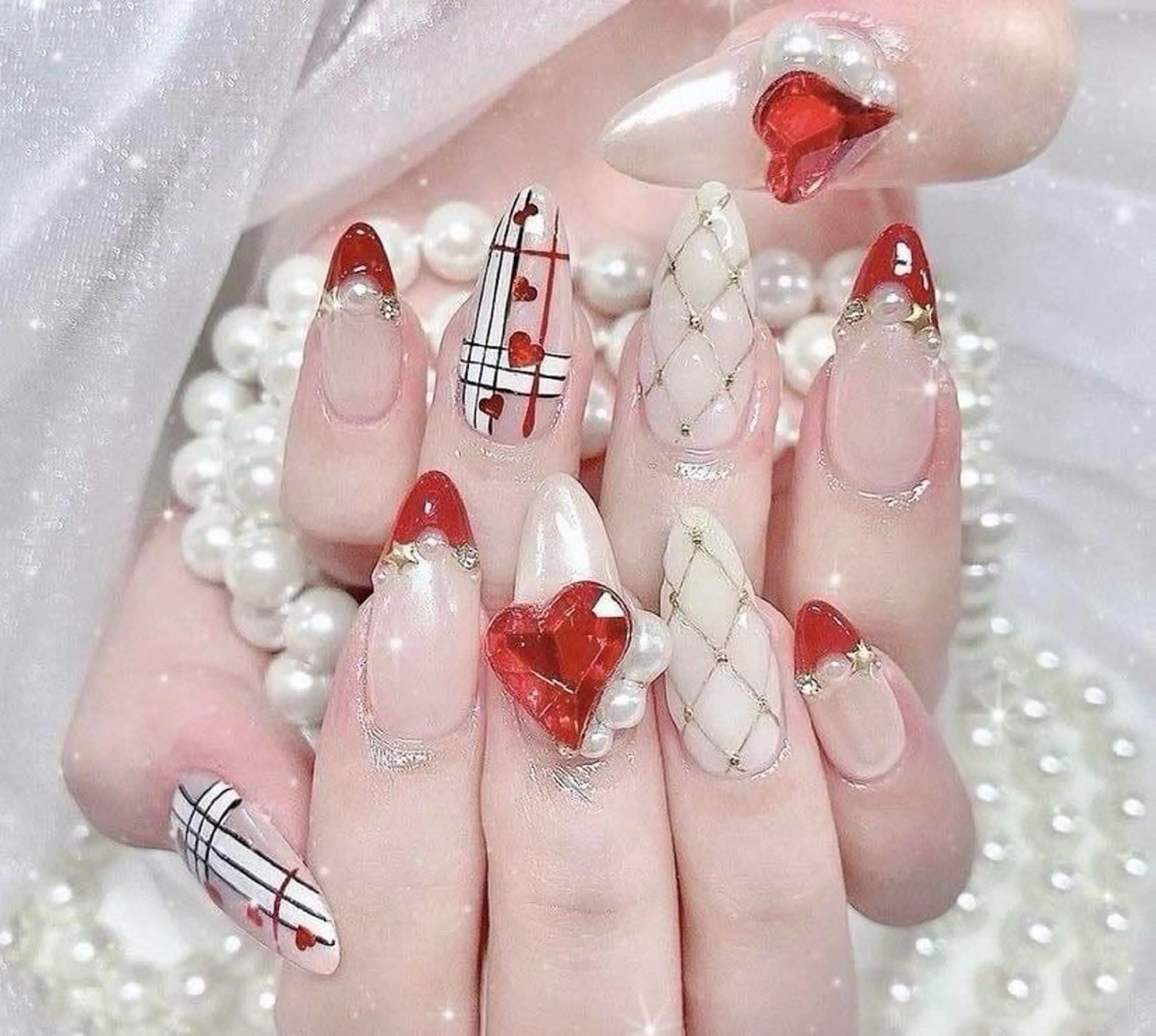 ネイル 長さ出し キラキラネイル マグネットネイル ミラーネイル ネイルチップ Lee Nails チップ長さだし専門店のネイルデザイン