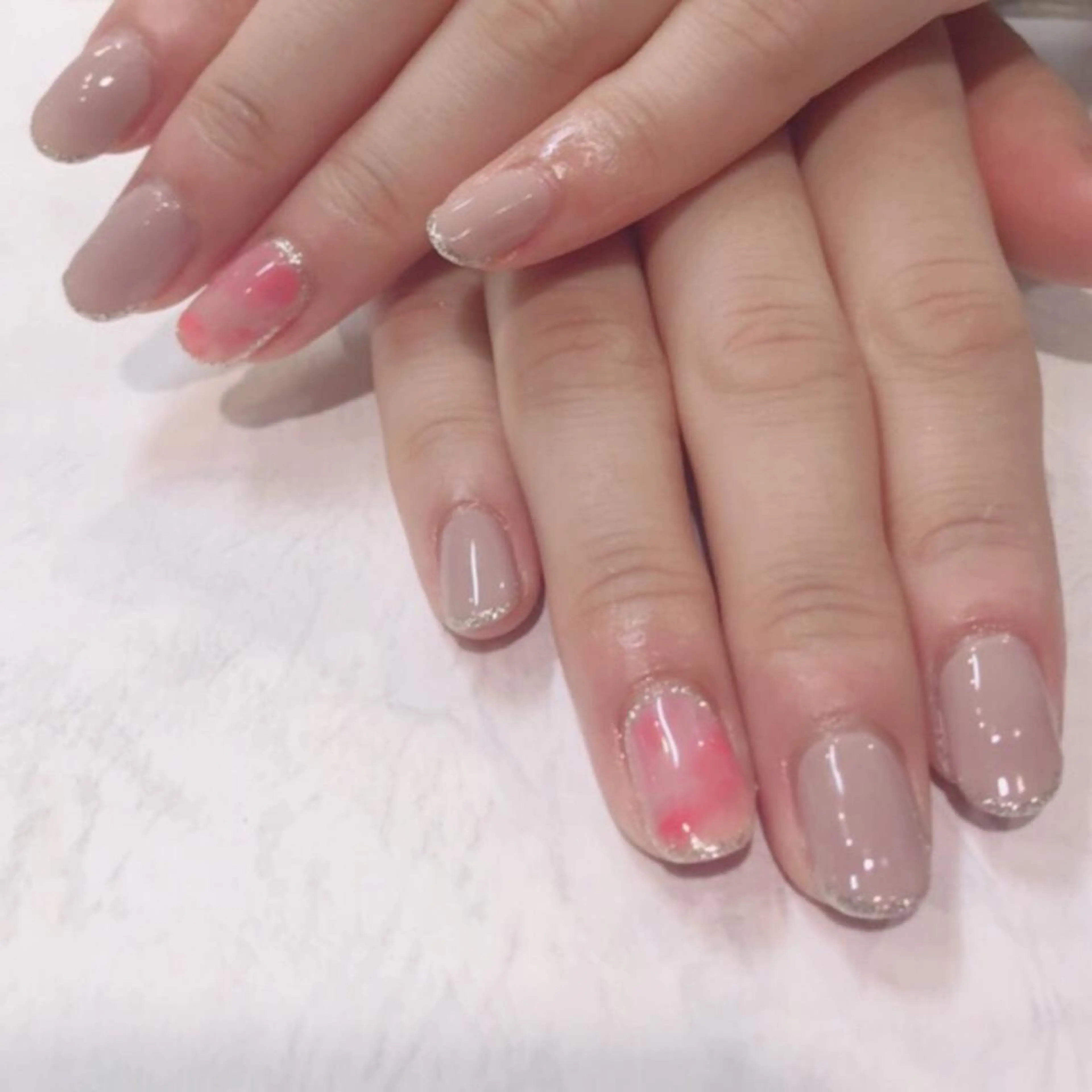 ネイル フレンチネイル 大理石ネイル(マーブル) 🎀1/14ご予約 ◎ 本田 知美🎀のネイルデザイン