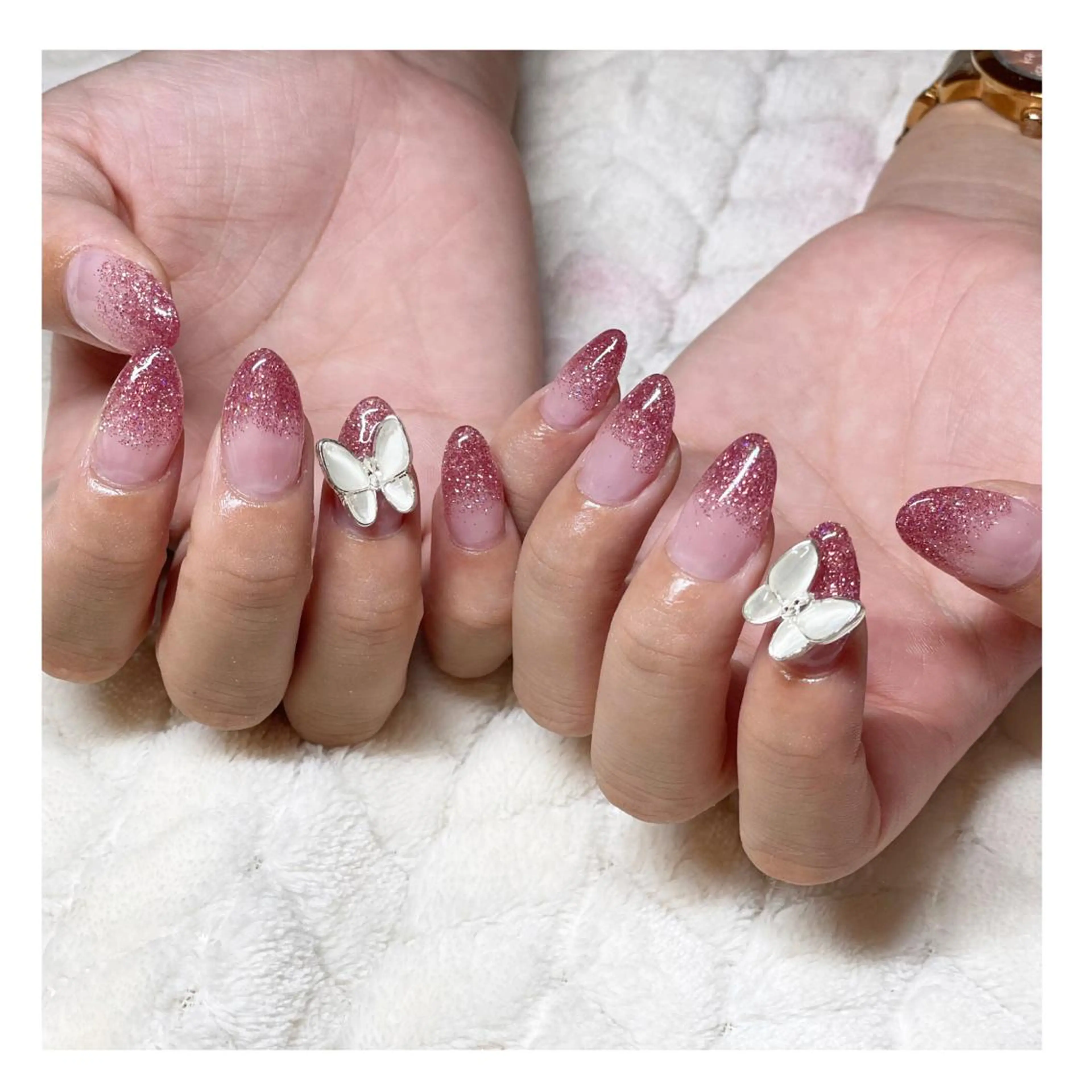 ネイル グラデーション スカルプネイル シンプルネイル ハンドネイル LaLa Peach 福岡のマツエク・マツパデザイン