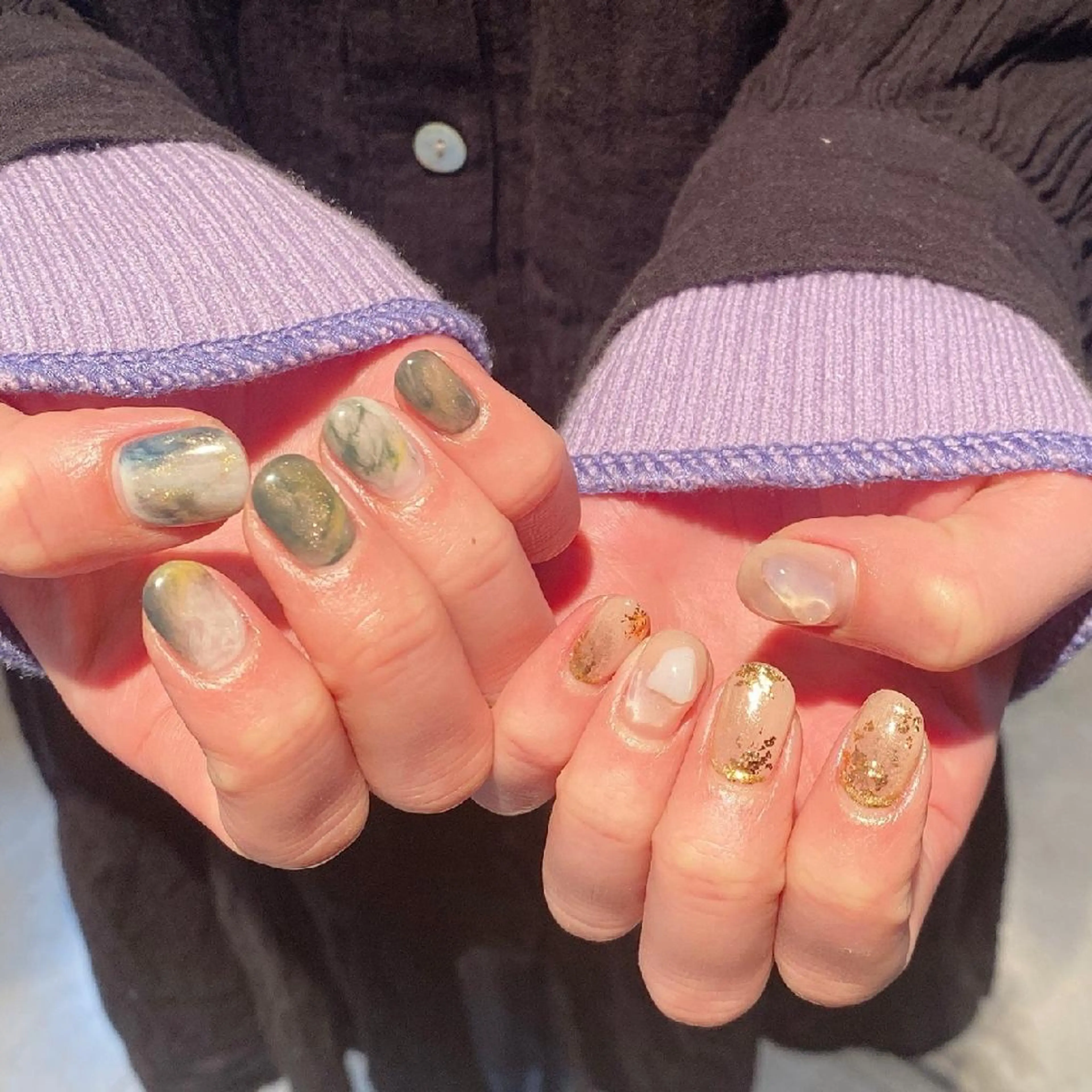 〔*自爪を痛めないパラジェル*〕♡handニュアンスdesignコース(オフなし)🩰﹏♡の写真