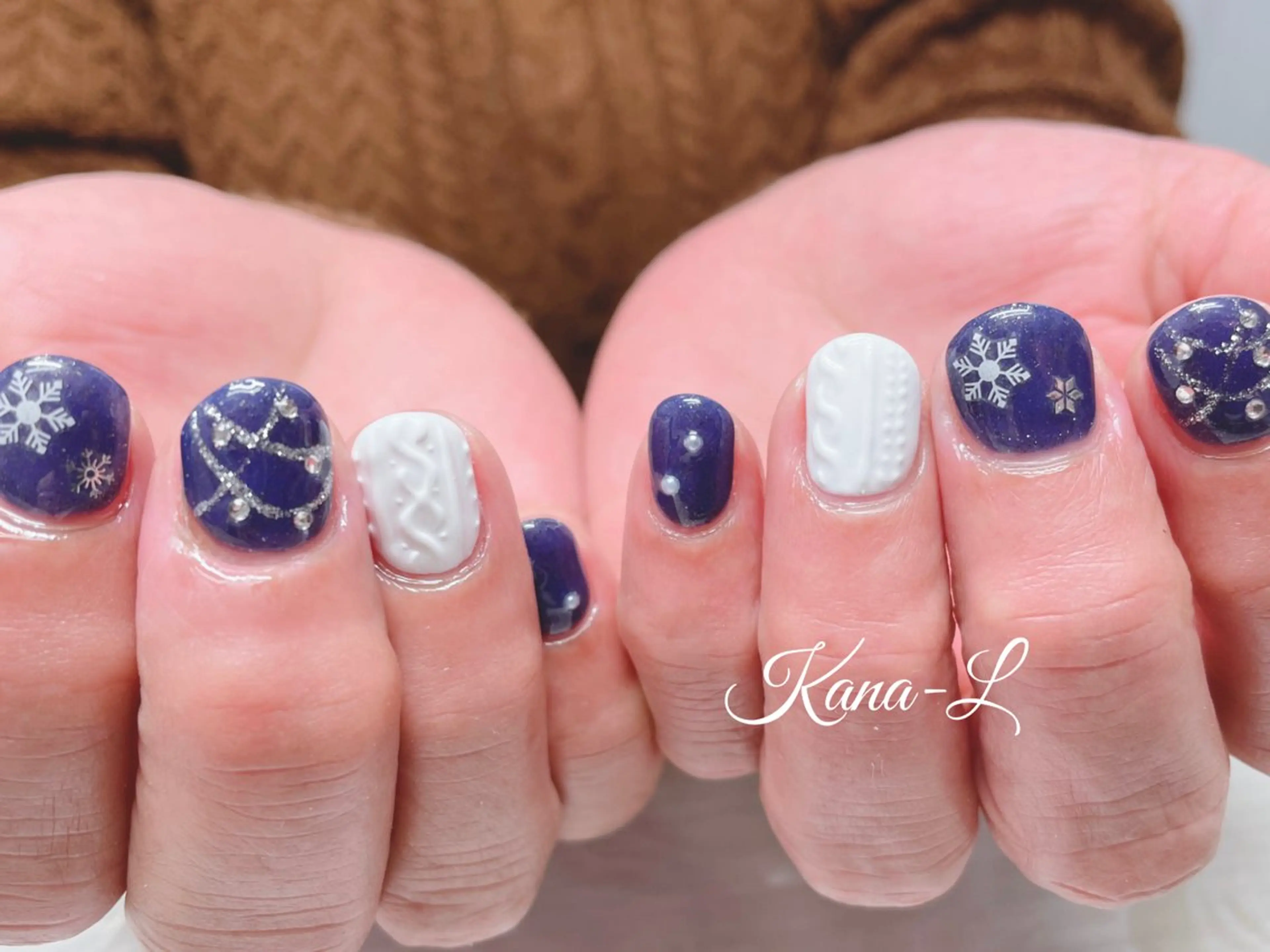ネイル ジェルネイル パラジェル 冬ネイル 芦辺 香奈のネイルデザイン