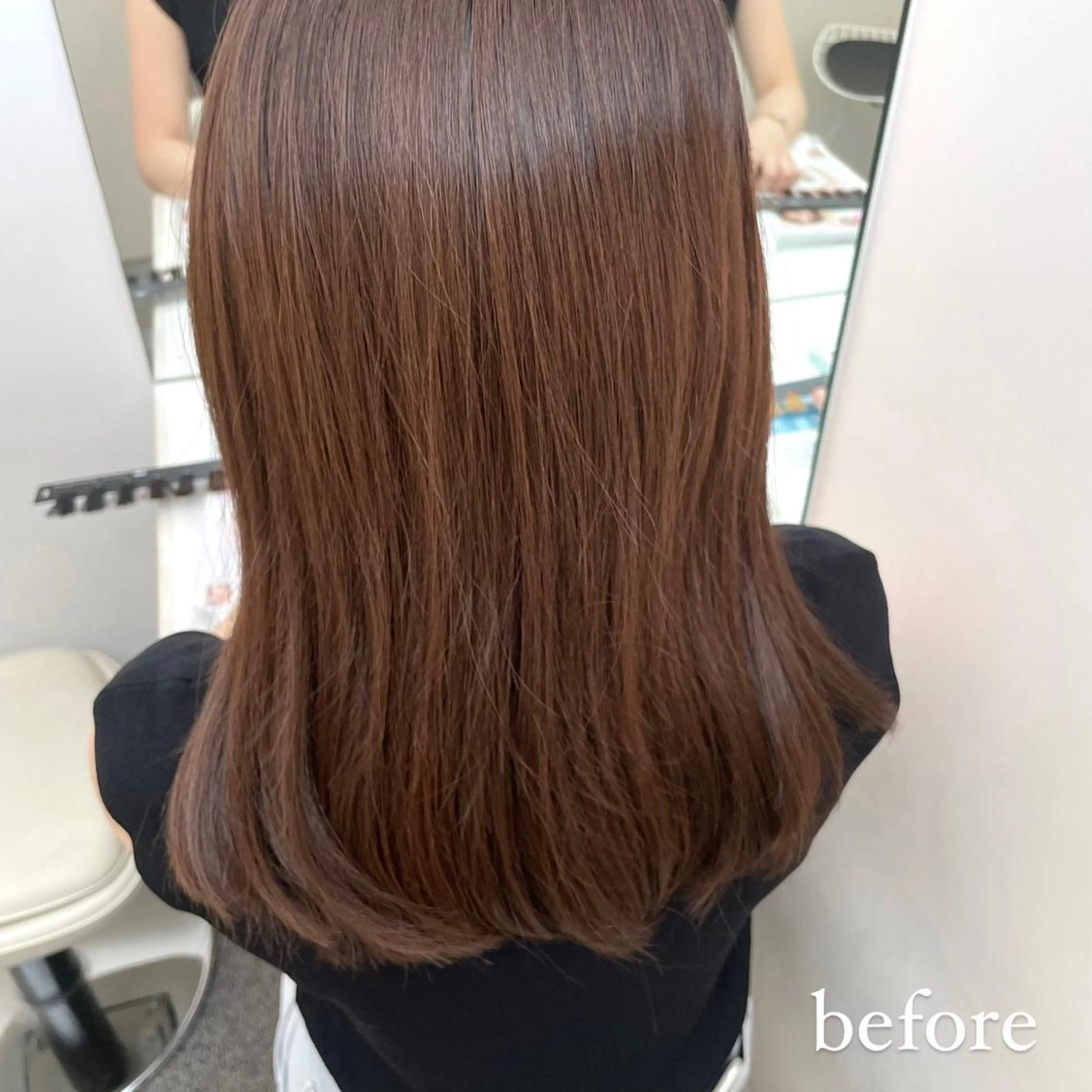 セミロング カラー パーマ ベージュカラー オレンジ カット ヘアカラー GO TODAY  SHAiRE SALON岡山所属・Sana/ 耳ツボ/インナーのヘアスタイル