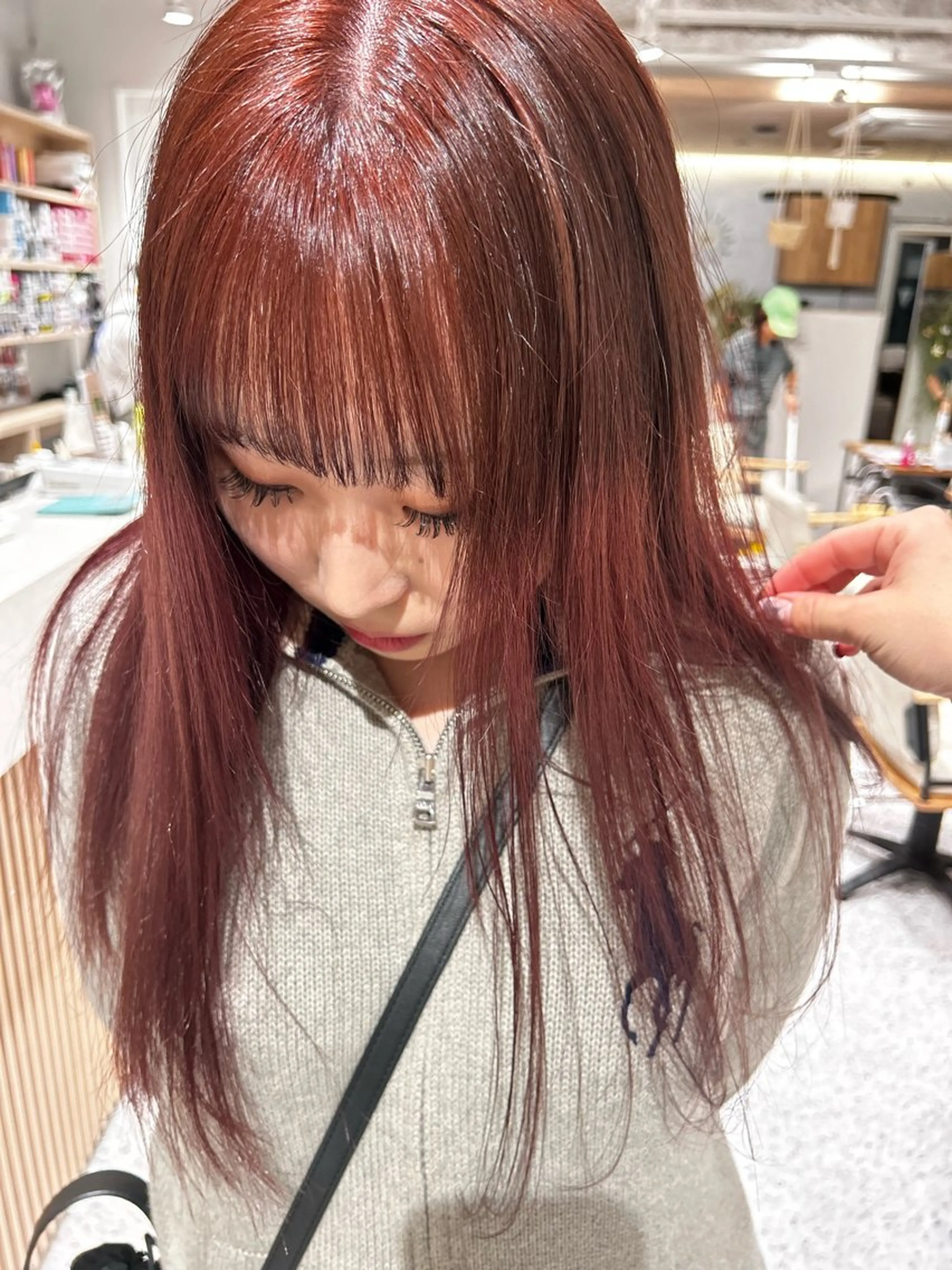 ロング ピンクブラウン ヘアカラー hair&eye🎀 /momoKaのマツエク・マツパデザイン