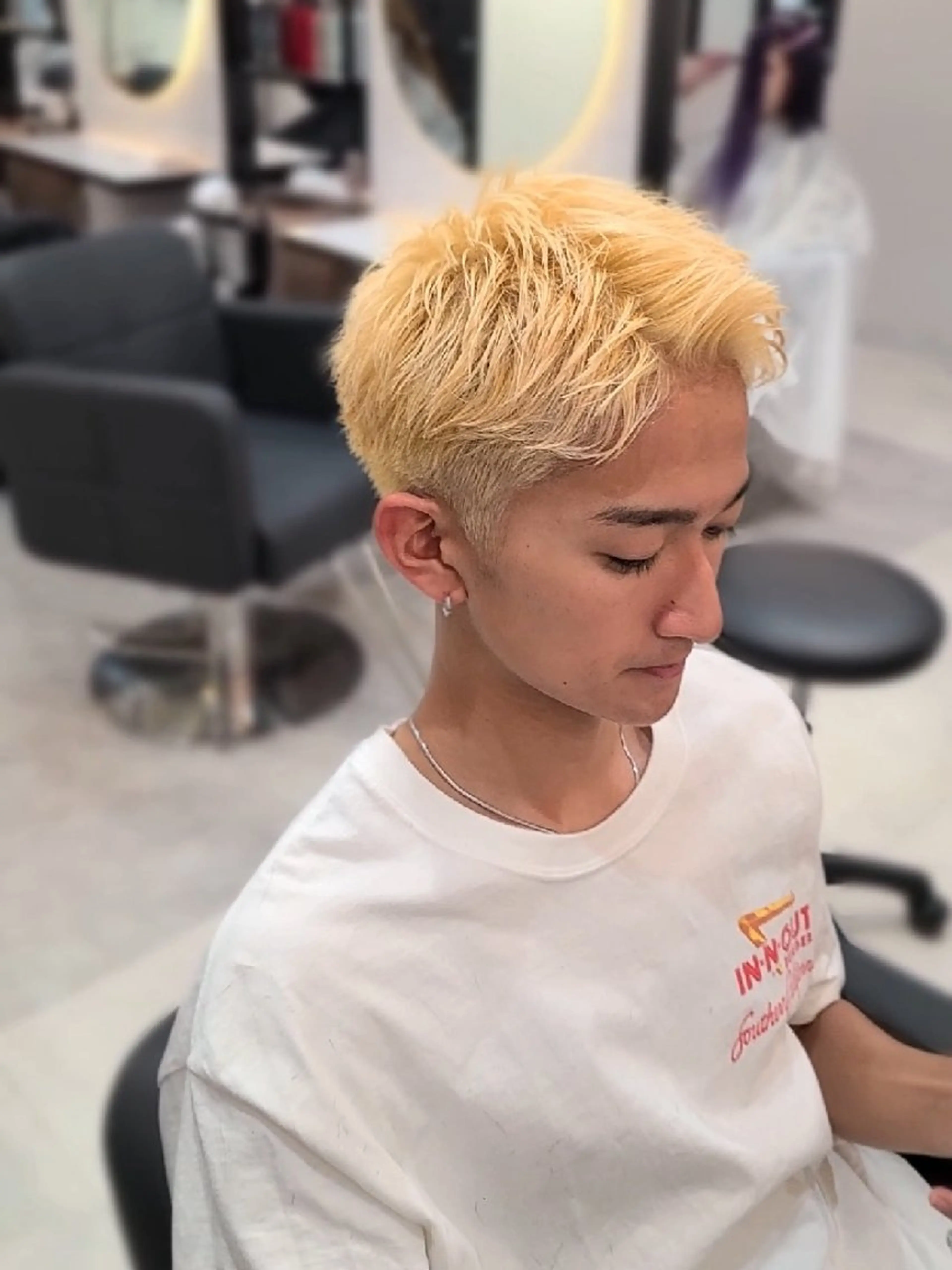メンズ スパイキーショート ヘアカラー ヘアセット Lapis 名古屋駅前店所属・LEN名古屋/パーマ 海外ヘア/メンズ特化のヘアスタイル