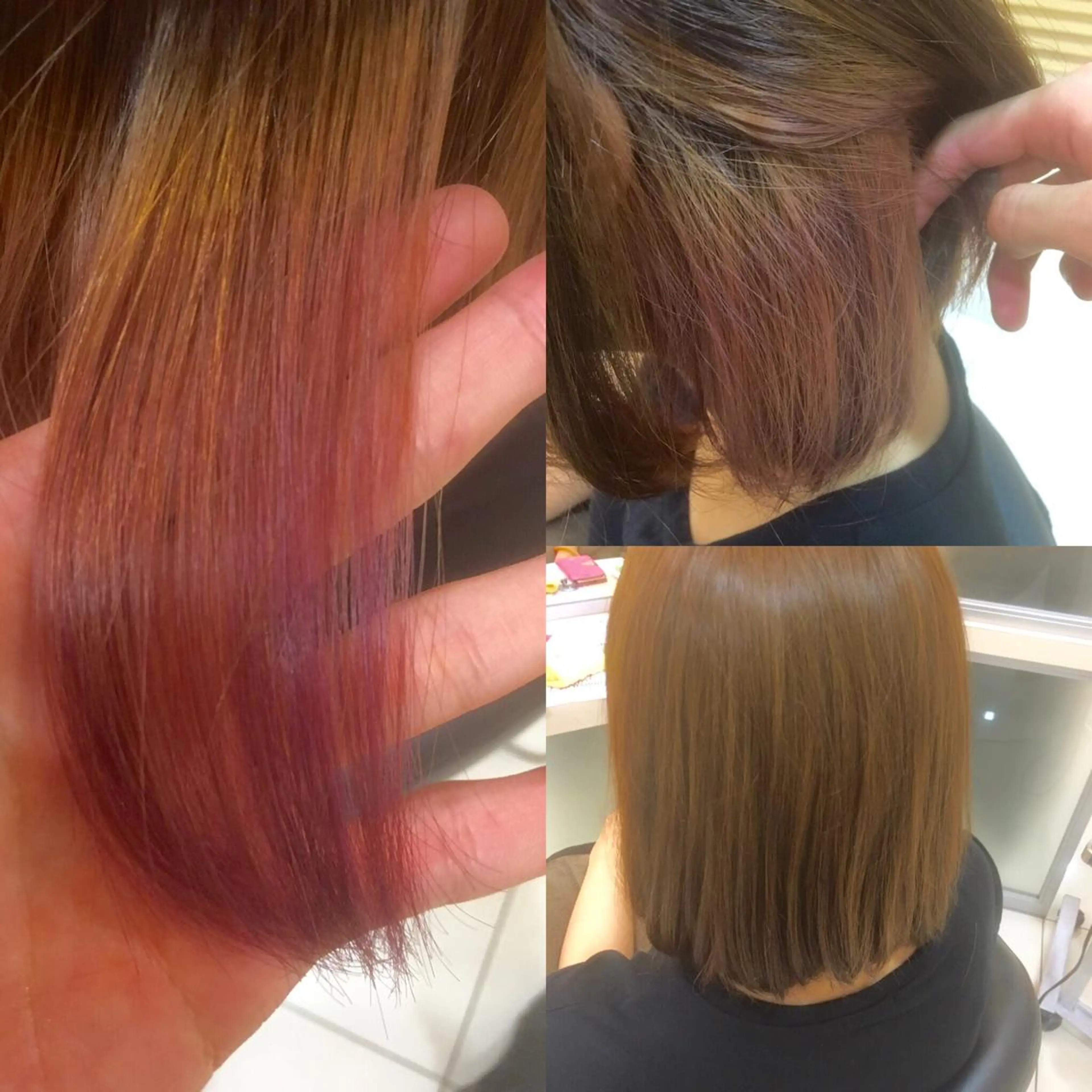 カラー ブリーチ インナーカラー バイオレットカラー 永井 大希のヘアスタイル