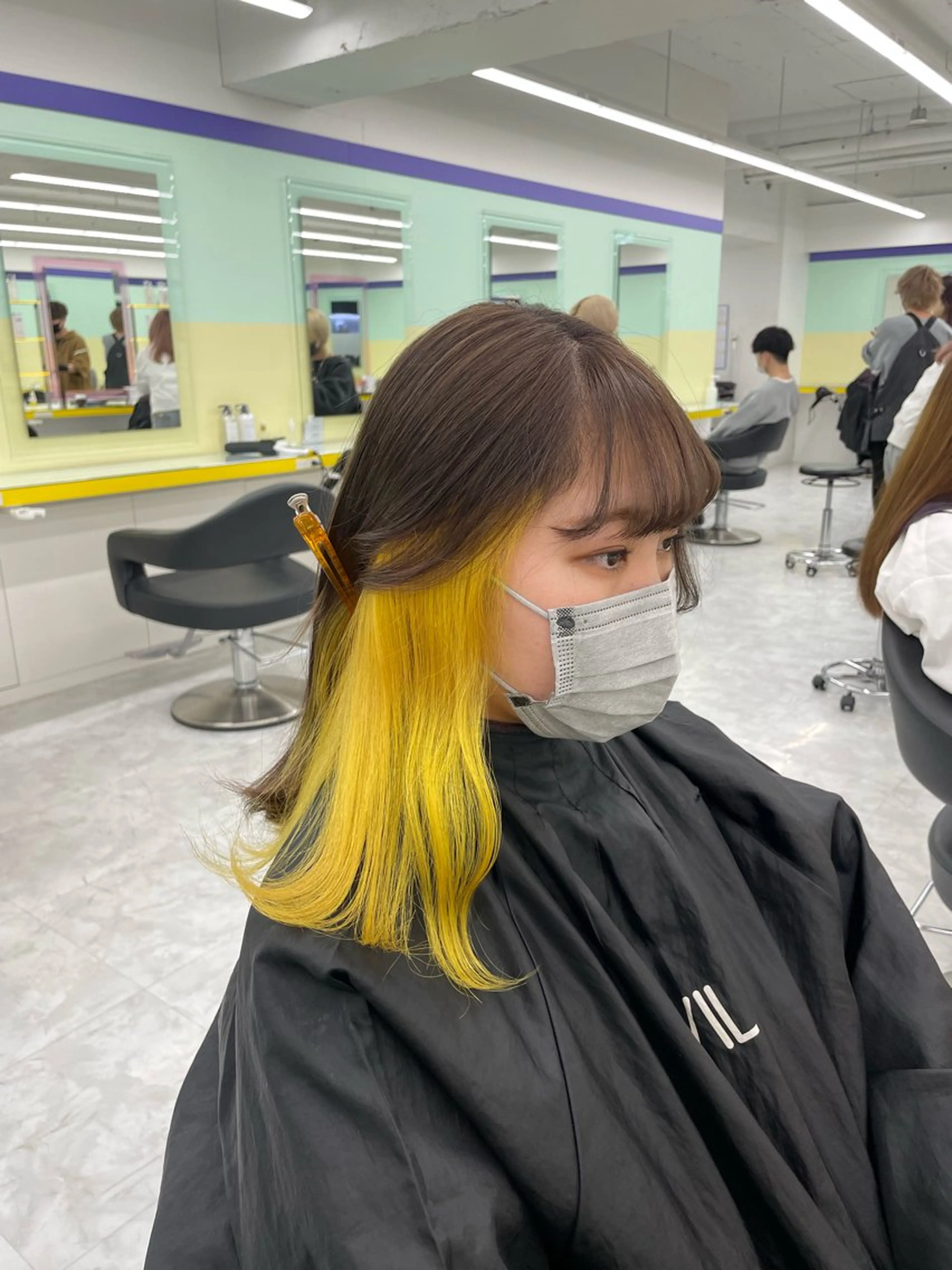 ミディアム カラー ヘアアレンジ ヘアカラー パーマ トリートメント ヘッドスパ ヘアセット 顔まわりカット の達人のヘアスタイル