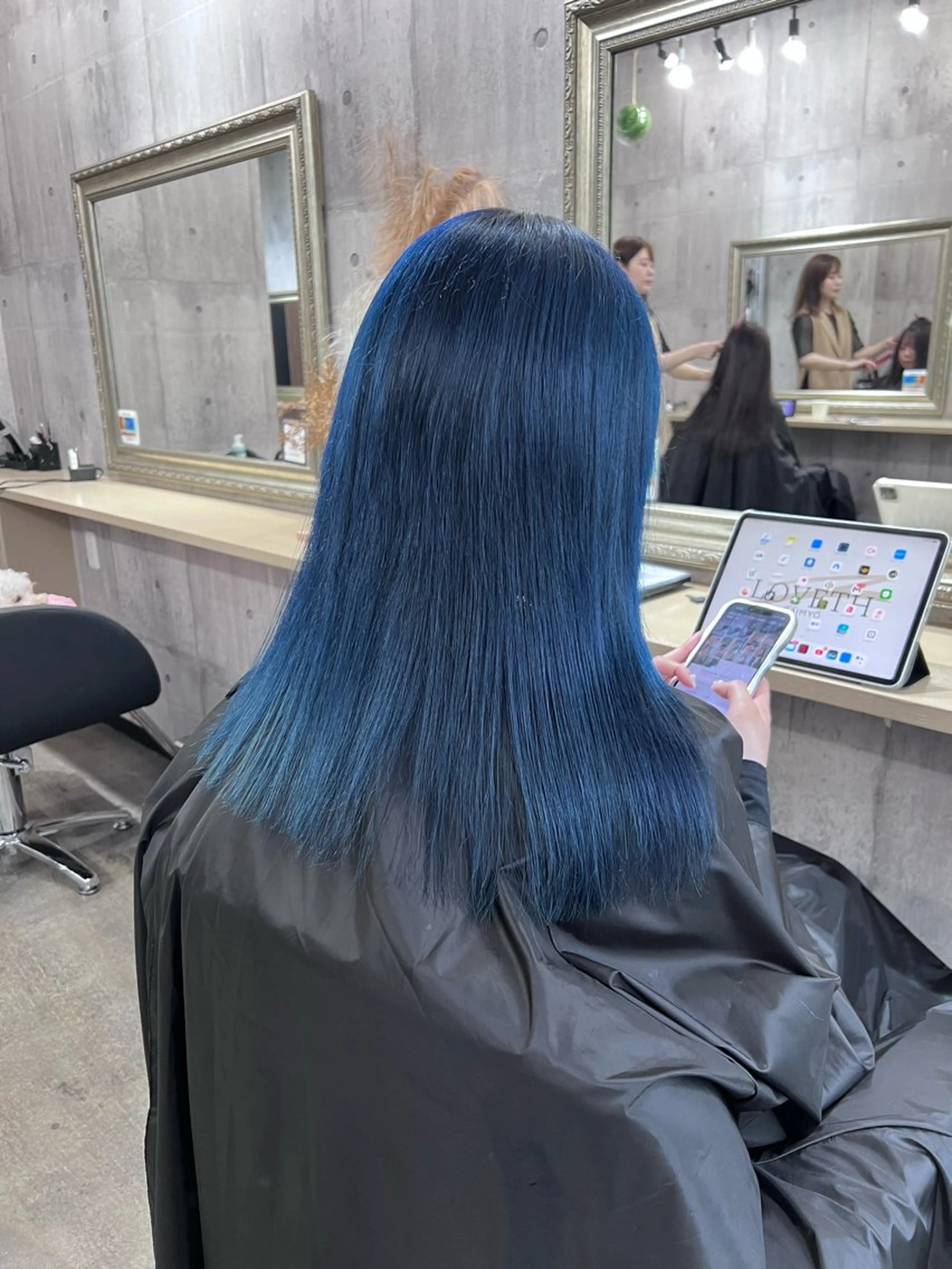 ミディアム ハイライト 髪質改善 韓国風ヘア サニーサイド大名 ダブルカラー髪質改善のヘアスタイル