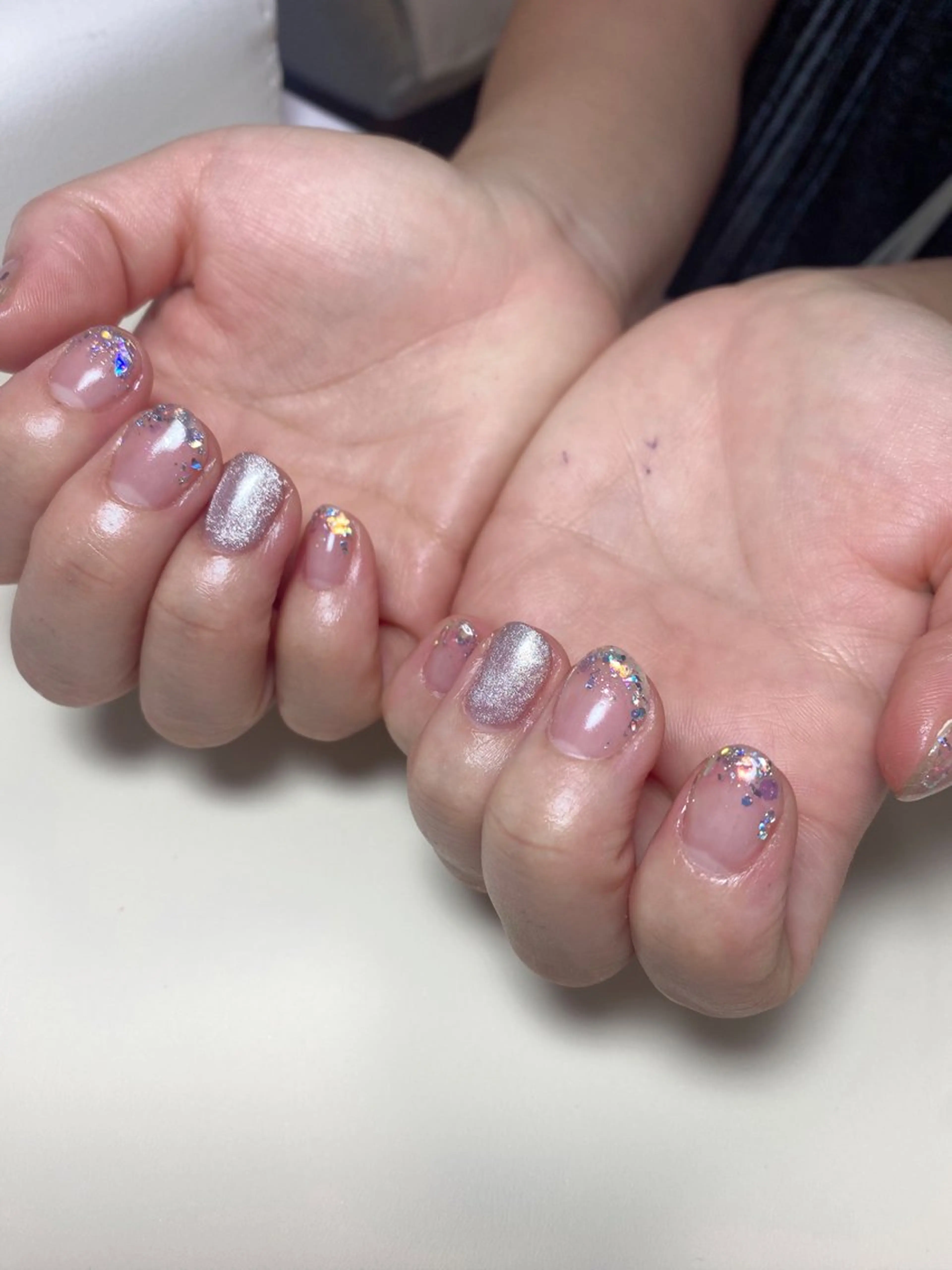 ネイル ラメ(グリッター) ラメグラデーション マグネットネイル ハンドネイル Nail Salon K 🧸美爪育成のネイルデザイン