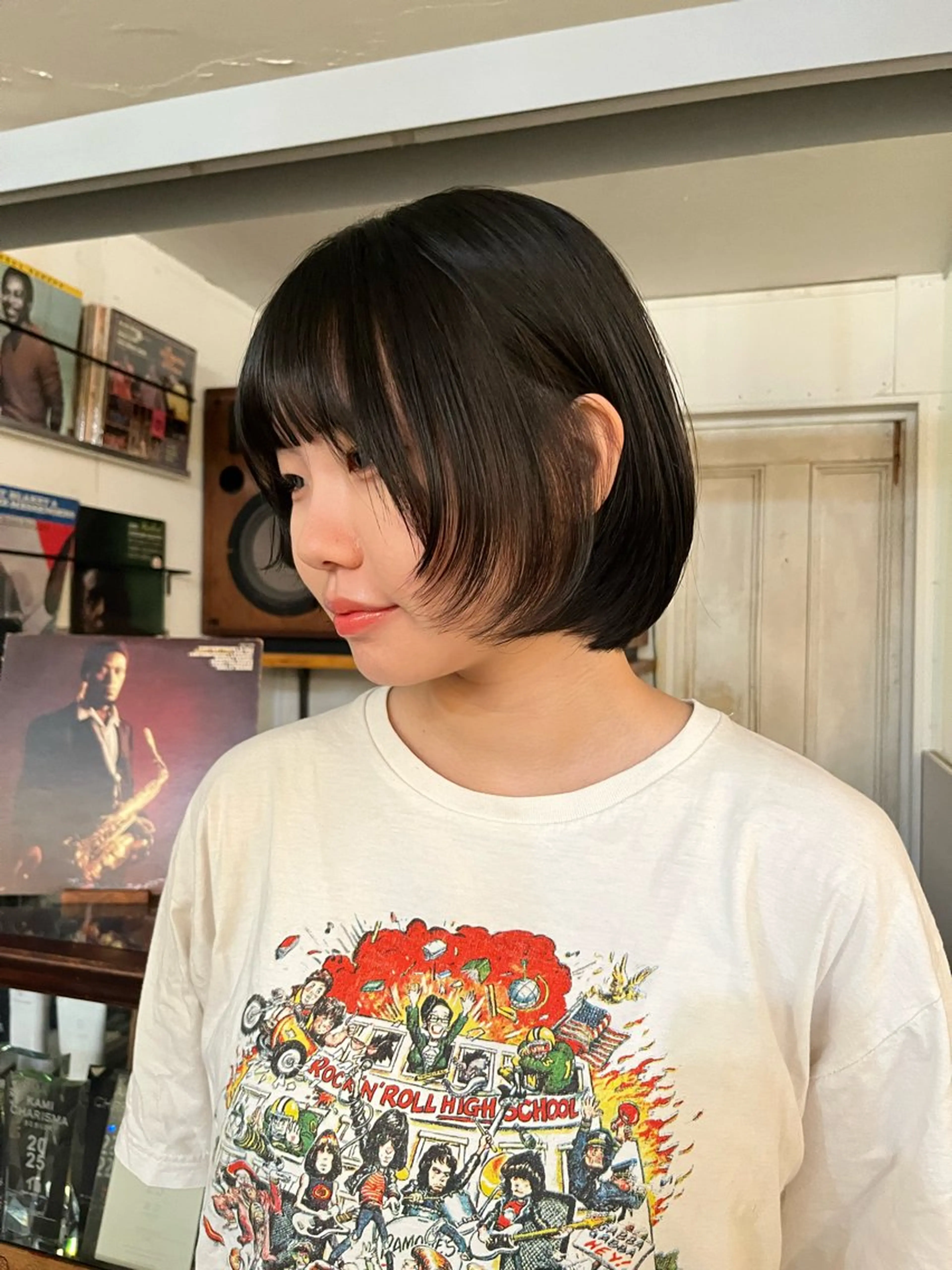 ショート ボブレイヤー ボブ 顔周りカット レイヤーカット レイヤー/ベージュ mikuのヘアスタイル