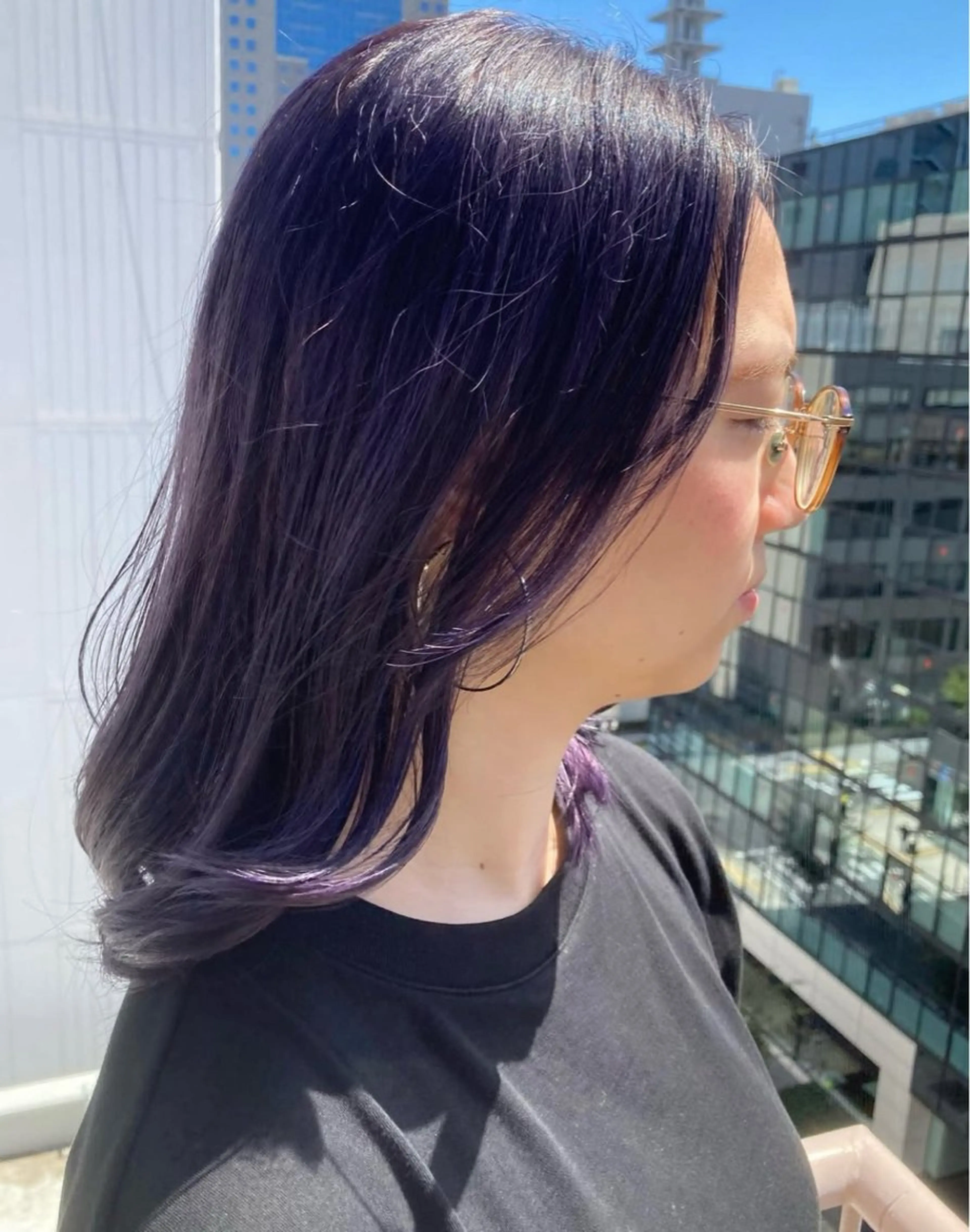 ミディアム カラー ブルーカラー ネイビーカラー パープルカラー ヘアカラー ...alley所属・❄️透明感カラー / ハイトーン❄️WAOのヘアスタイル