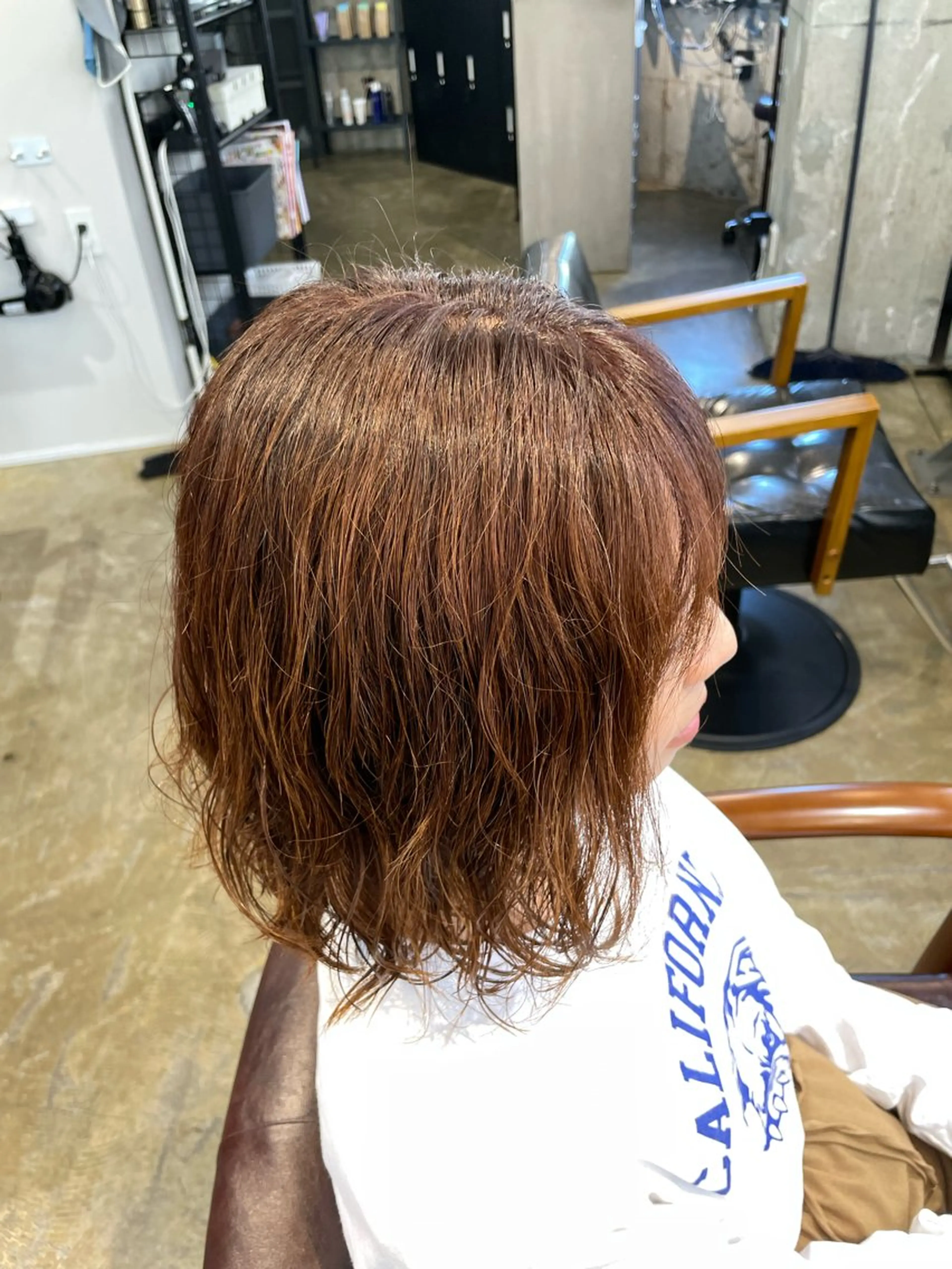ミディアム カラー ミディアムパーマ ブラウンカラー レッドカラー レッドブラウン ヘアカラー ブレンバイドット所属・ニュアンスカラー/ 🫧レミ(坊主)のヘアスタイル