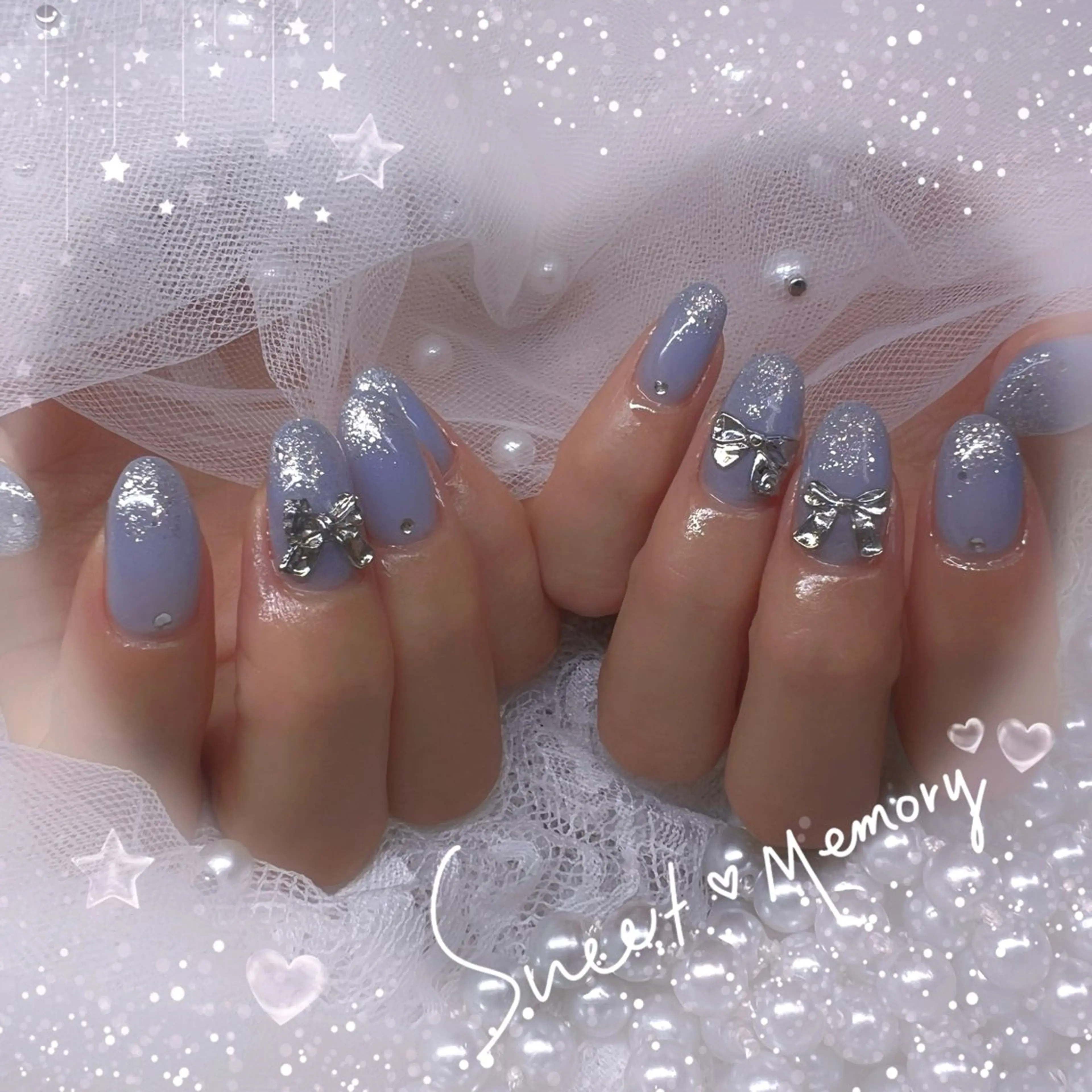 ネイル チークネイル フレンチネイル ガーリー ガラスフレンチ グラデーション ハンドネイル Chill Nailsalonのネイルデザイン