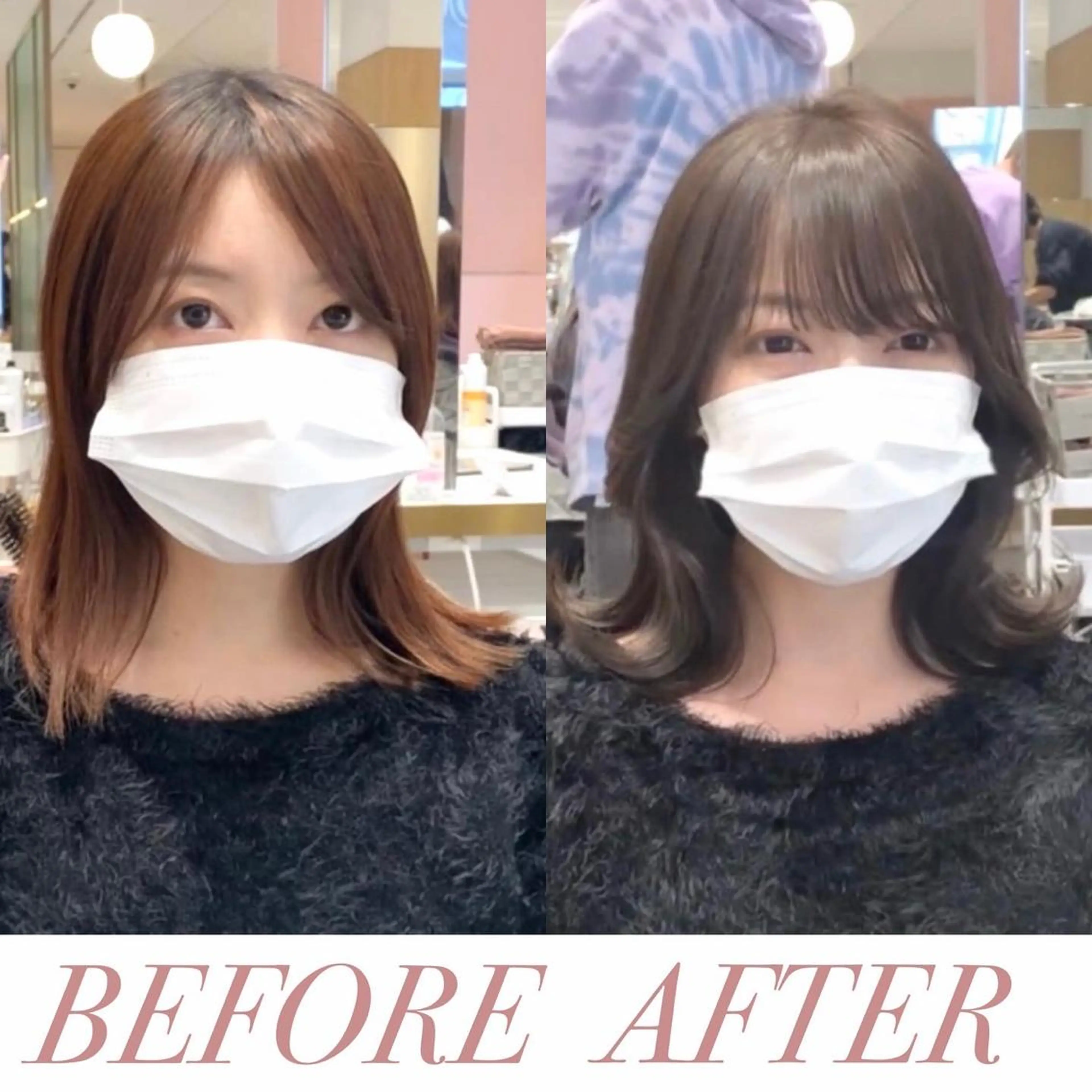 ミディアム カット ヘアカラー トリートメント 韓国くびれレイヤー 🇰🇷はづきのヘアスタイル