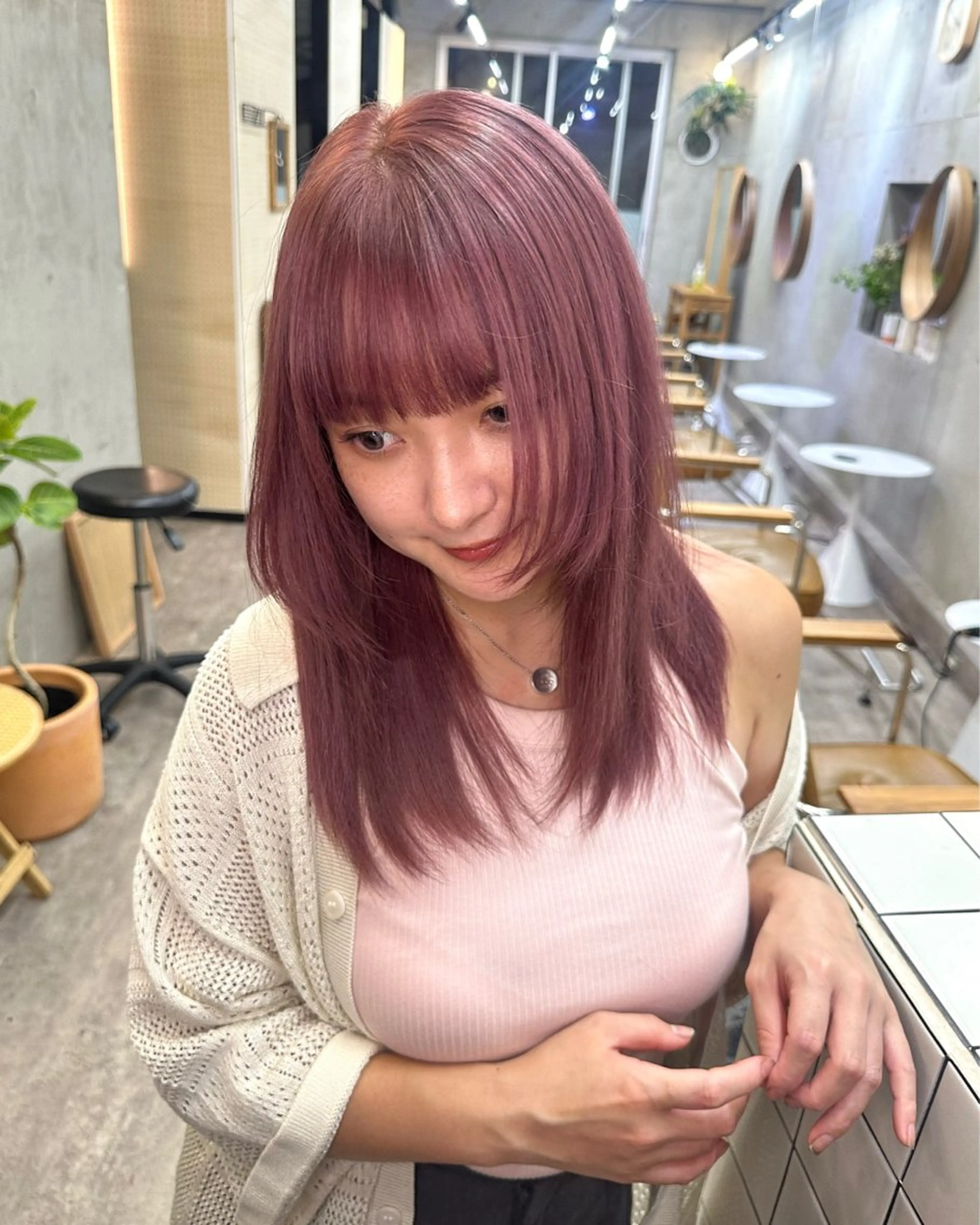 ミディアム カラー ベージュカラー ブリーチ ブラウンカラー ケアブリーチ グレージュ カット ヘアカラー トリートメント レイヤーカット💫 ／HARUKA🎀のヘアスタイル