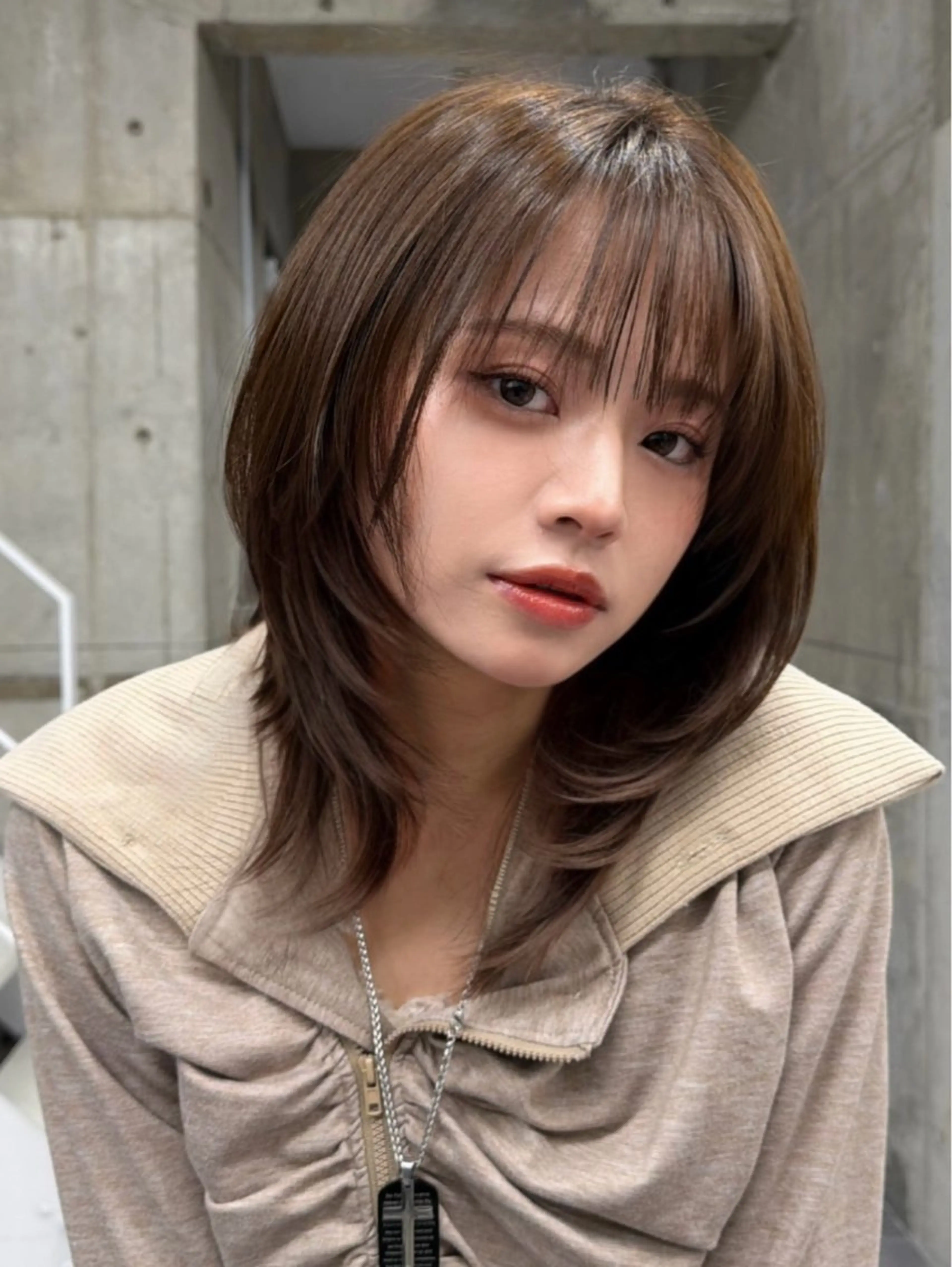 ミディアム レイヤーカット sisterリノ 国分寺★韓国レイヤーのヘアスタイル