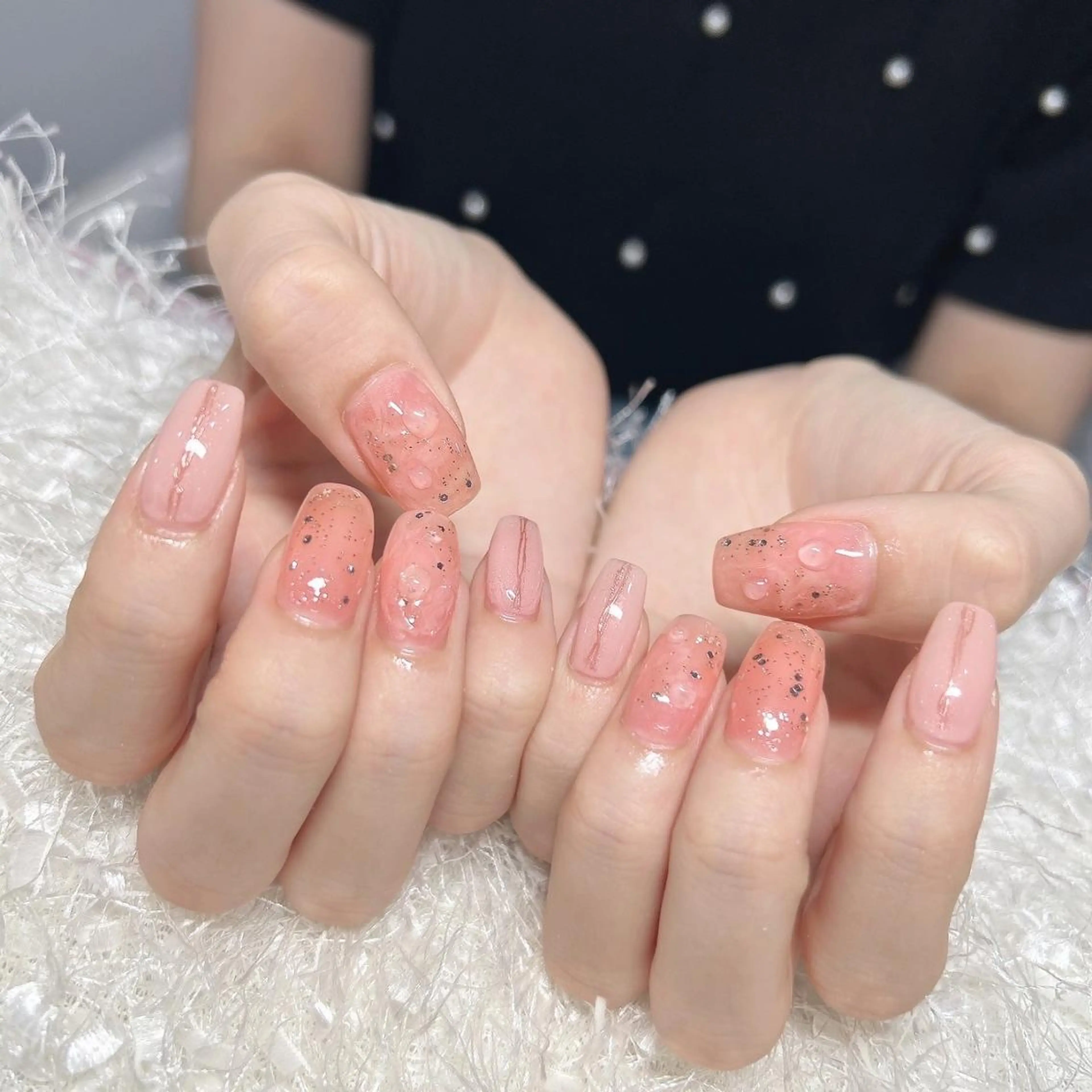 ネイル 長さ出し フレンチネイル ジェルネイル グラデーション 韓国ネイル ハンドネイル Nail&eye Belire 新宿のネイルデザイン