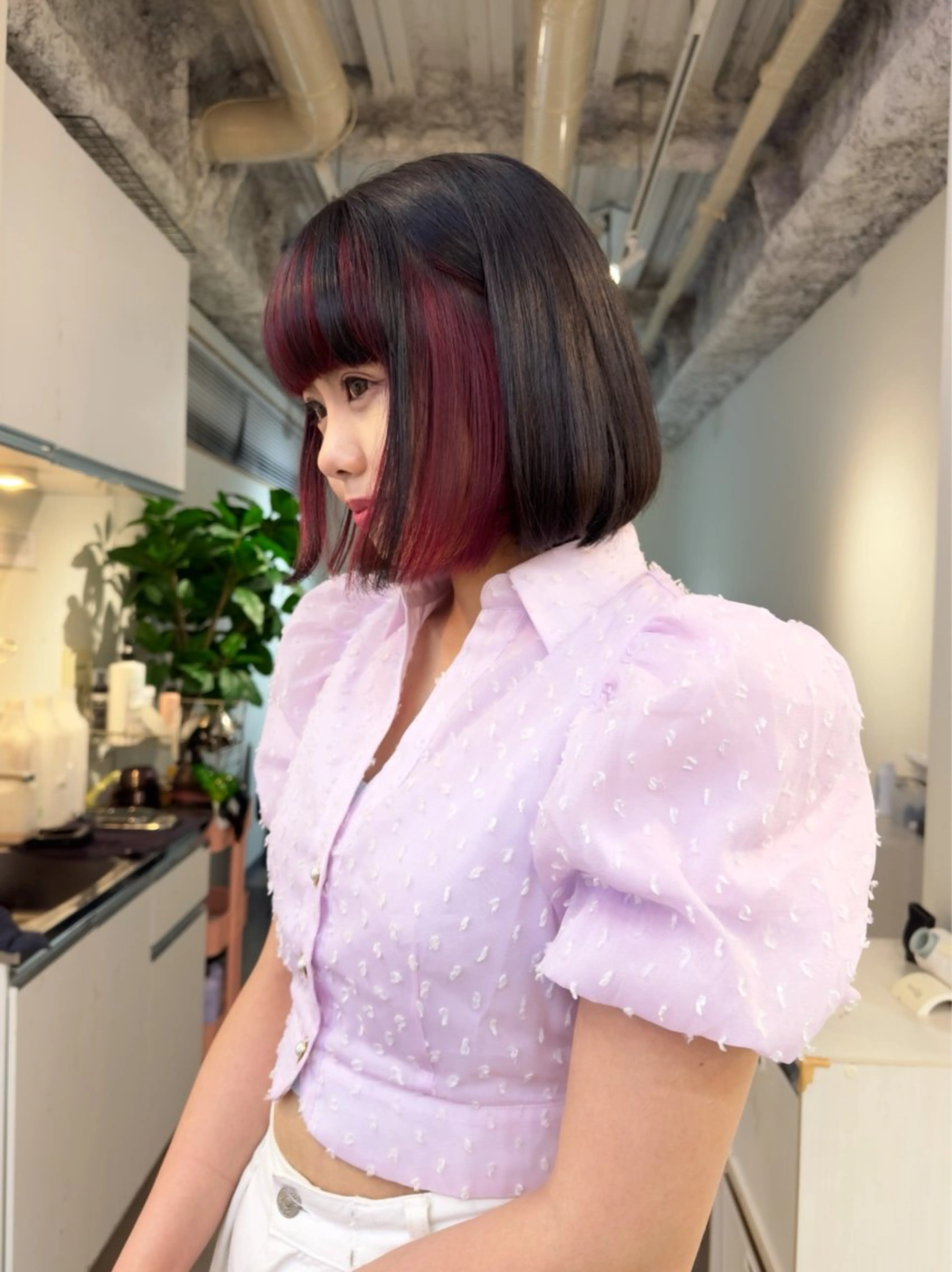 ショート カラー レイヤー/顔周り /いいぬまみかのヘアスタイル