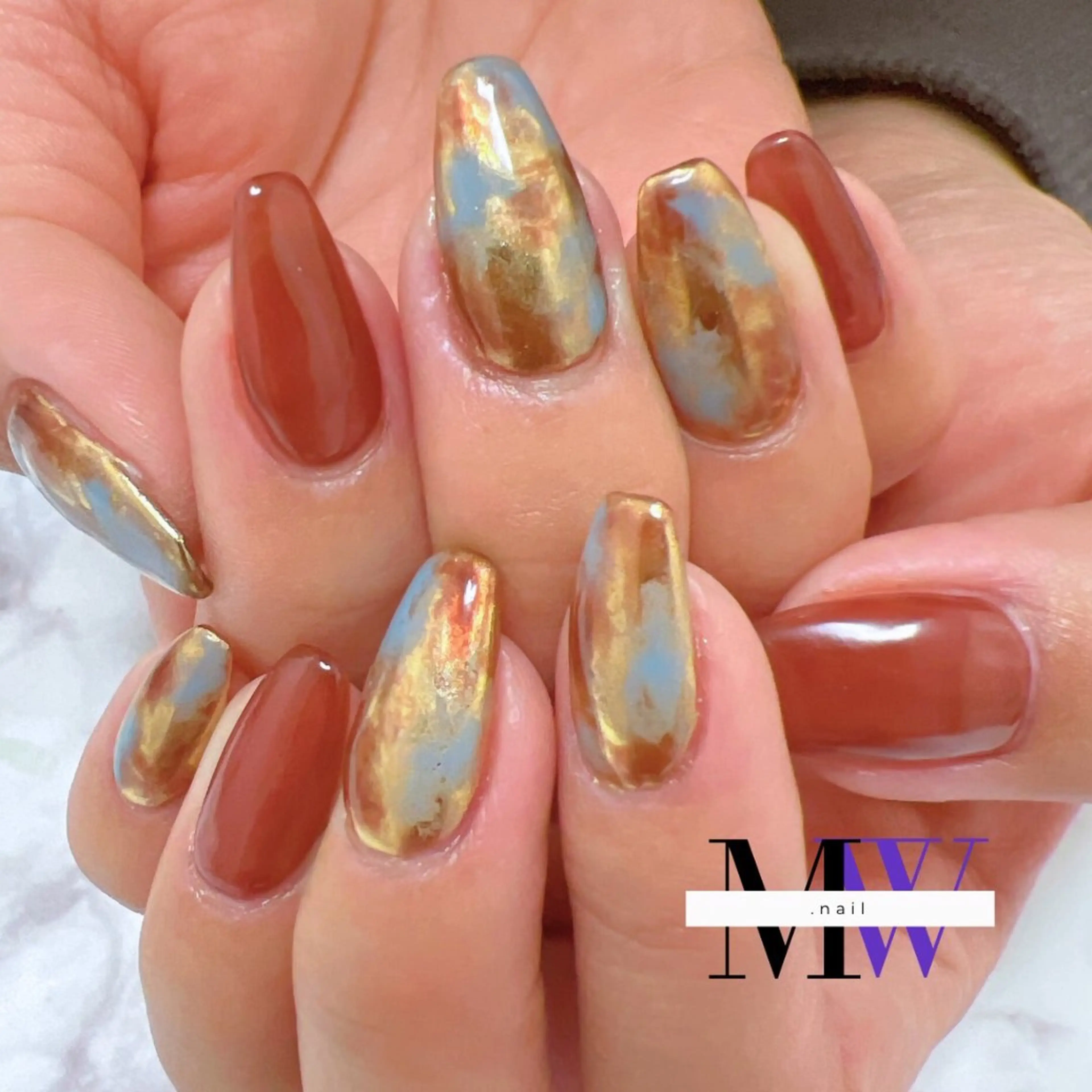 ネイル アートネイル ミラーネイル 持ち込み ニュアンスネイル ハンドネイル MW .nailのネイルデザイン