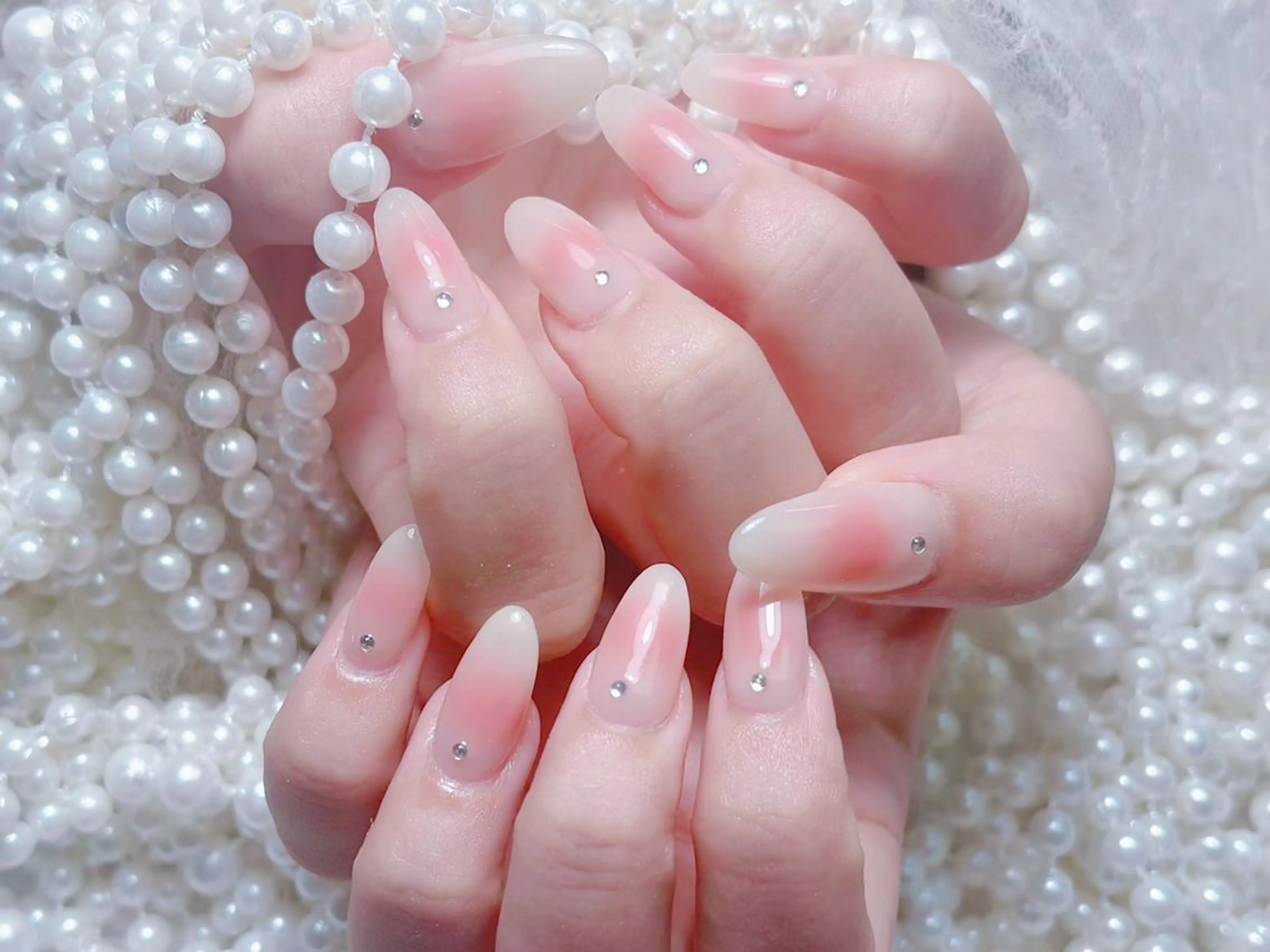 💟【自爪】チークネイル+ストン10個つけ🪽の写真