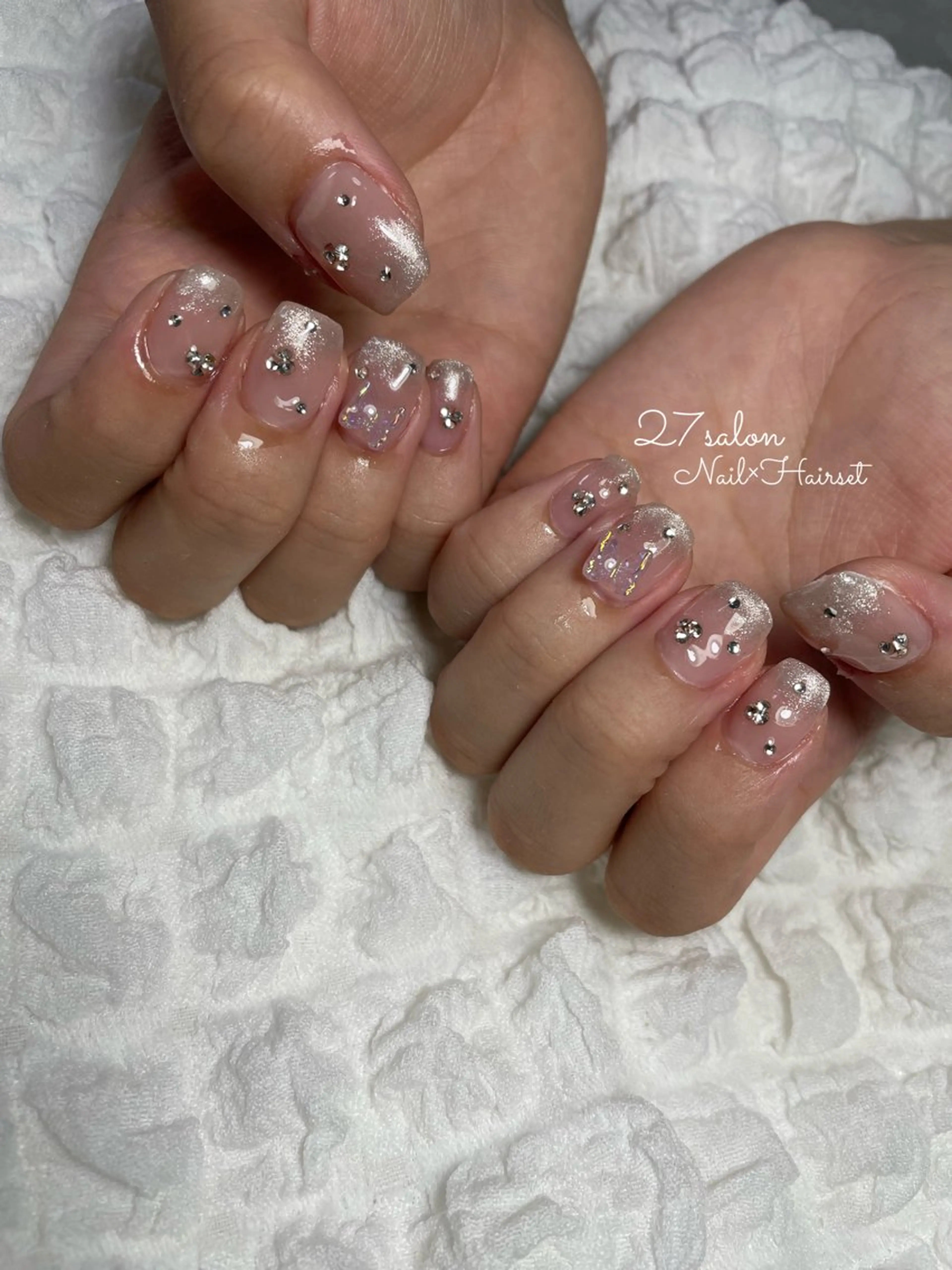 ネイル グラデーション マグネットネイル ワンホンネイル 27salon yuinaのネイルデザイン