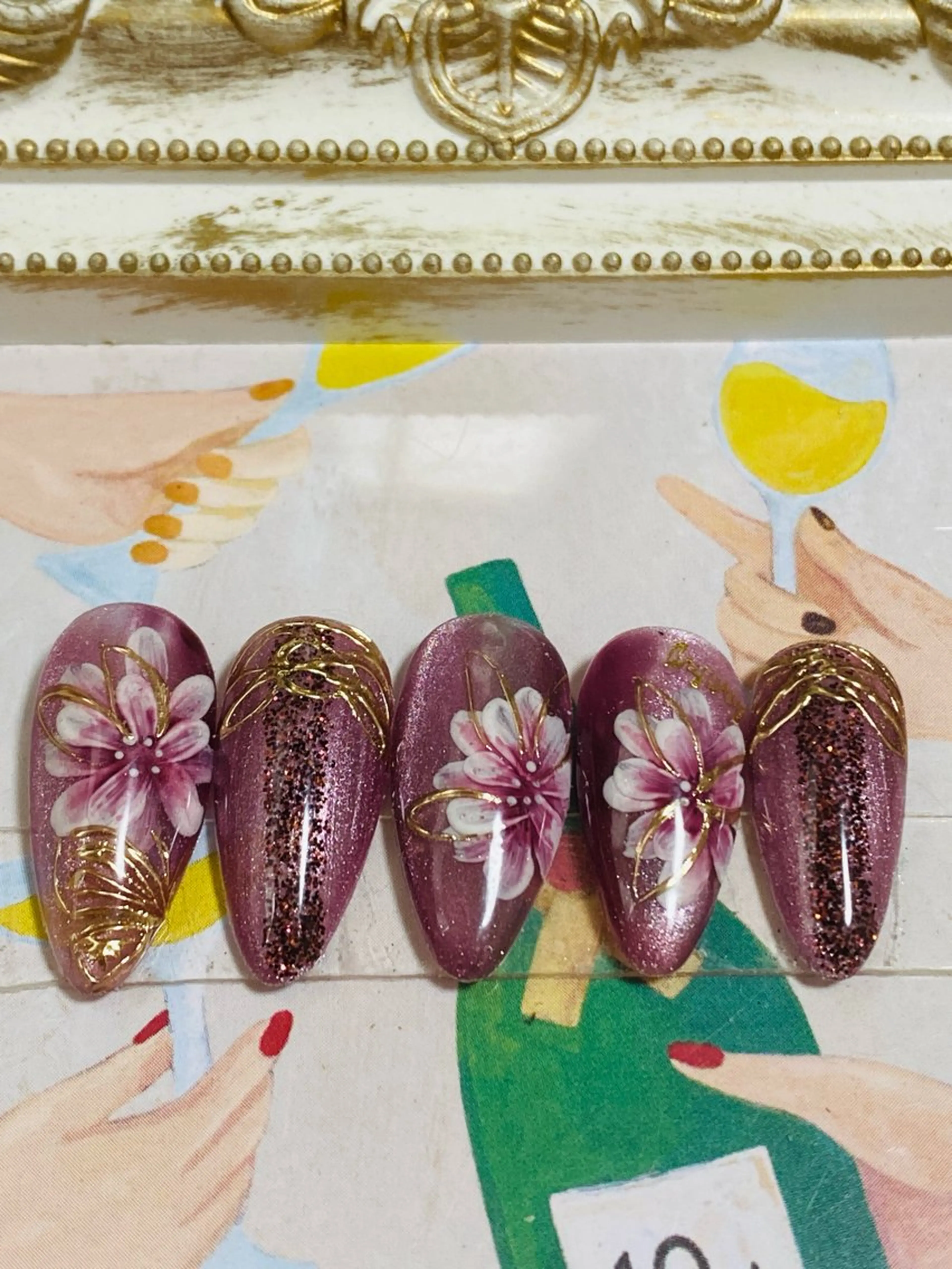 ネイル アートネイル フラワーネイル 自宅ネイルサロン ♦️nuance♦️のネイルデザイン