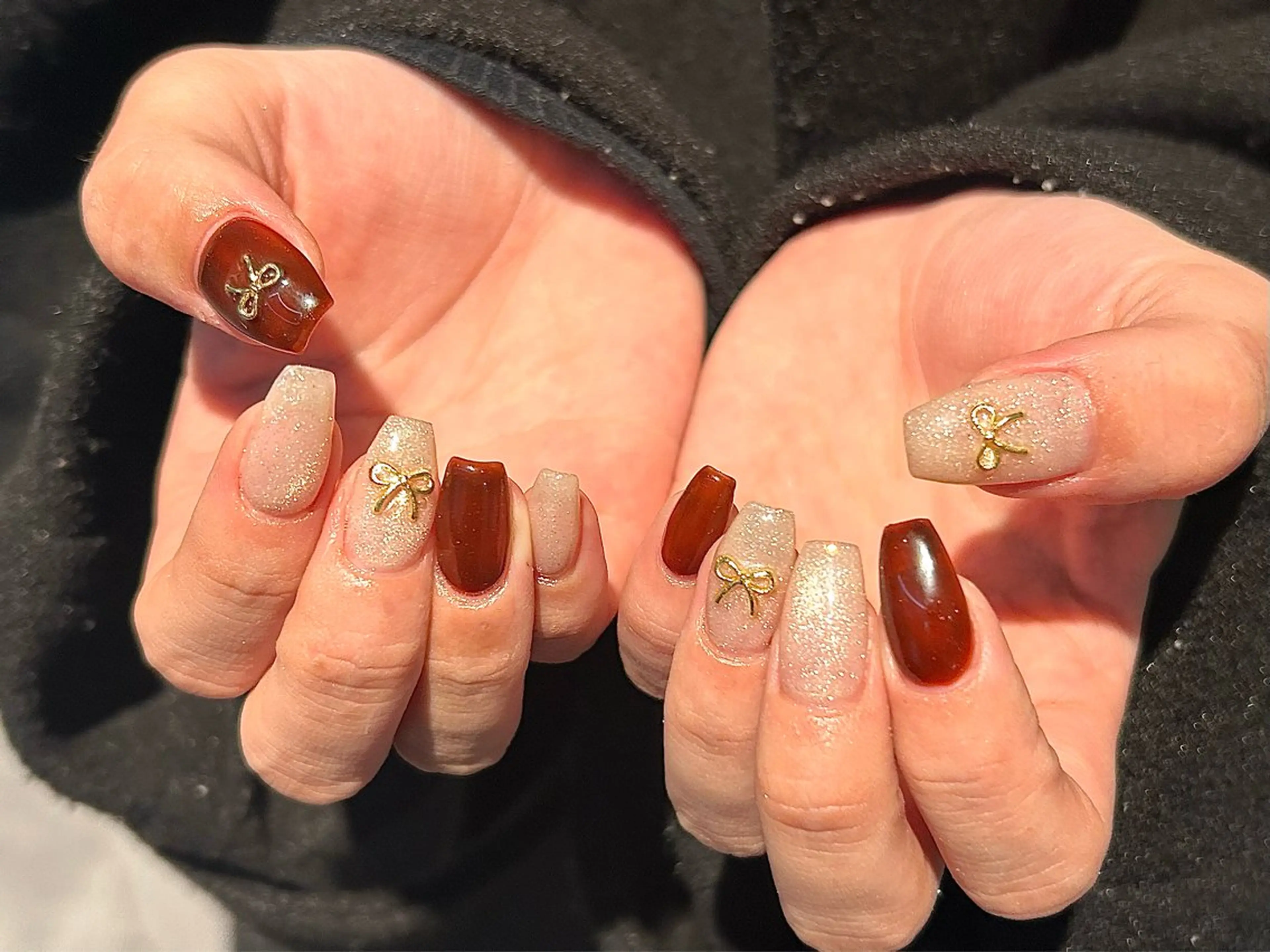 ネイル ボルドー フラッシュネイル 冬ネイル ハンドネイル sol nailのネイルデザイン