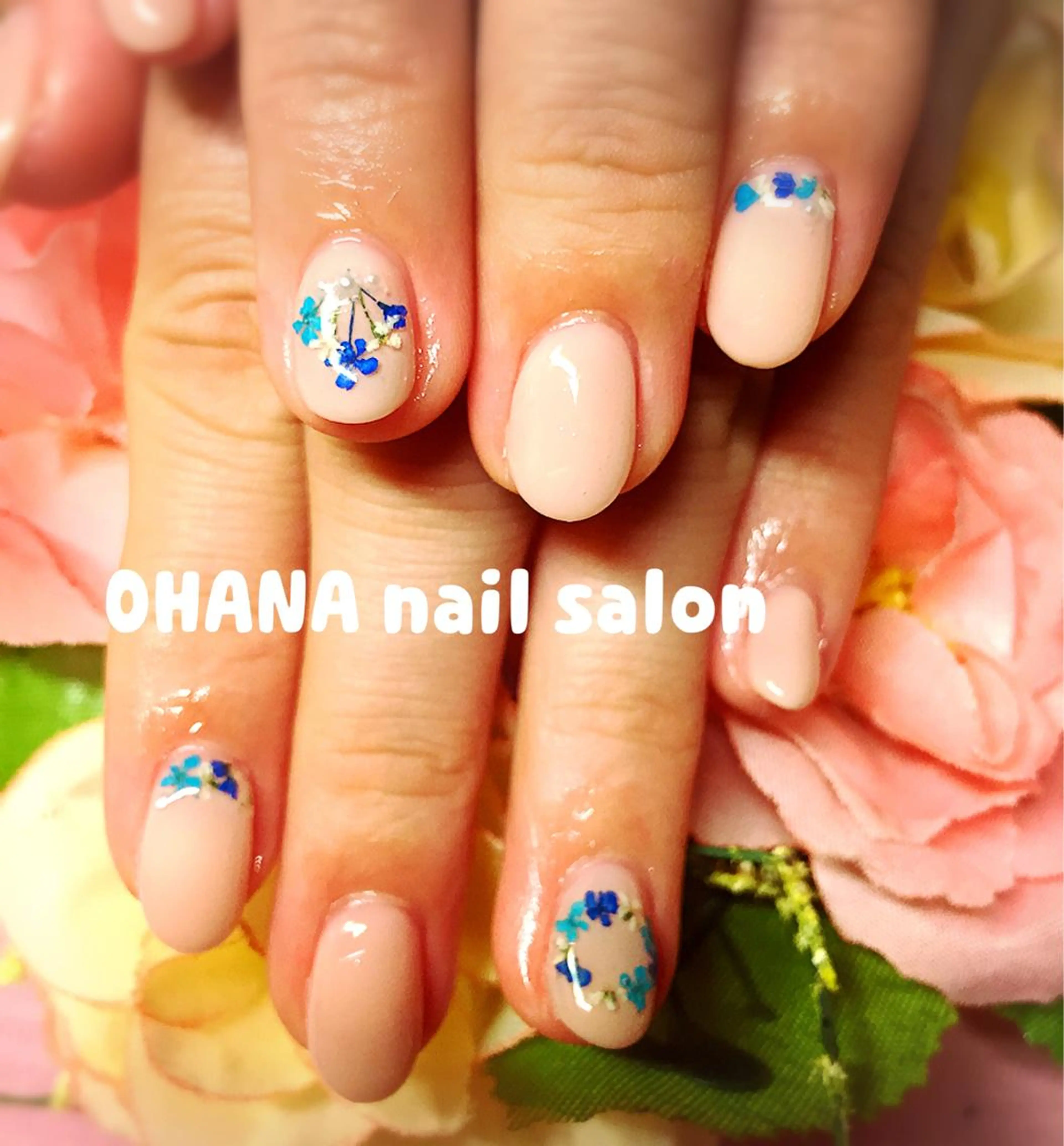 ネイル ブルー ジェルネイル 春ネイル 那覇🏝️台湾人 ネイリストSHIUのネイルデザイン