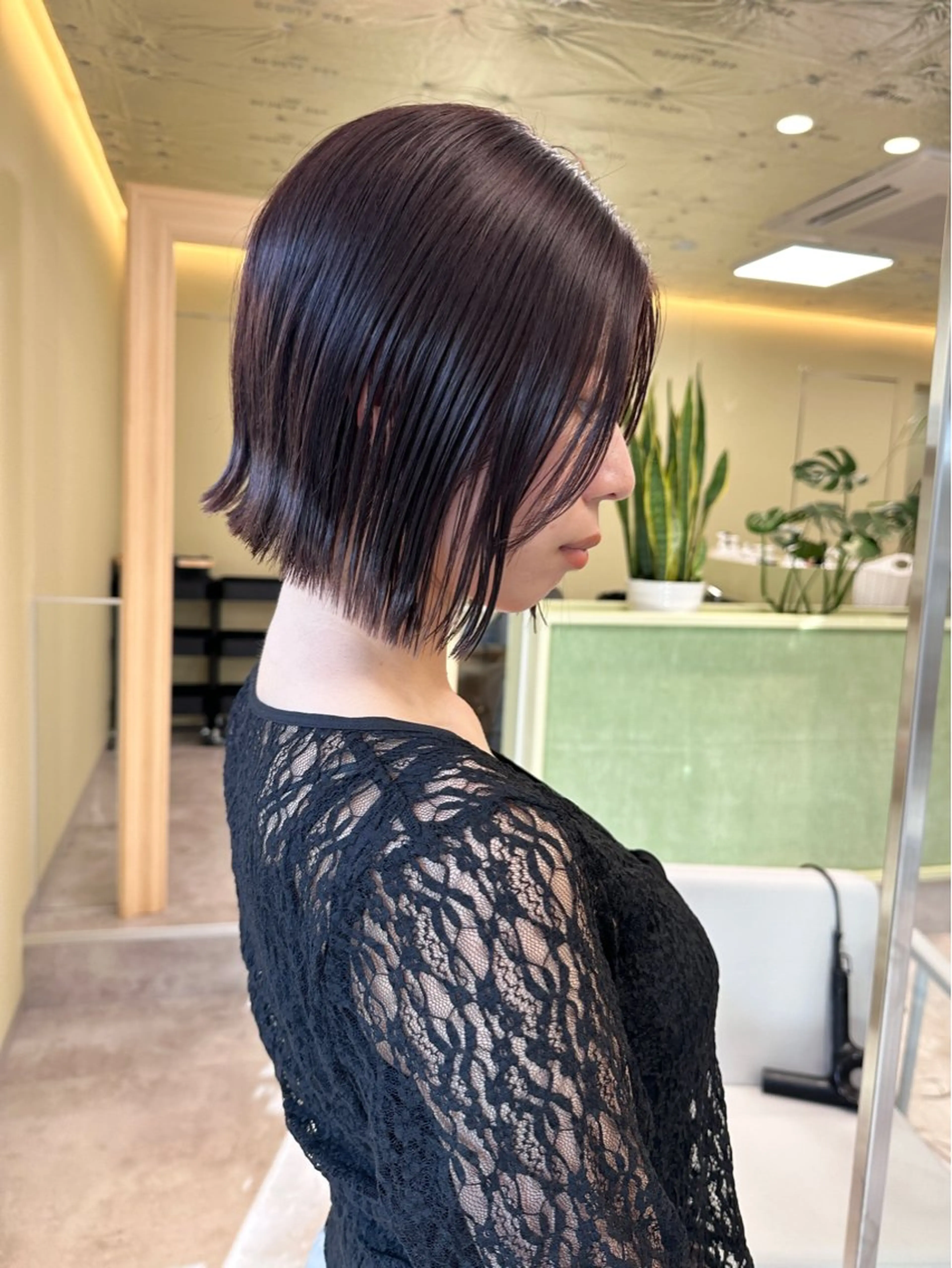 ミディアム カット ヘアカラー ボブ/ぱつっとボブ/ 谷口 海星のヘアスタイル