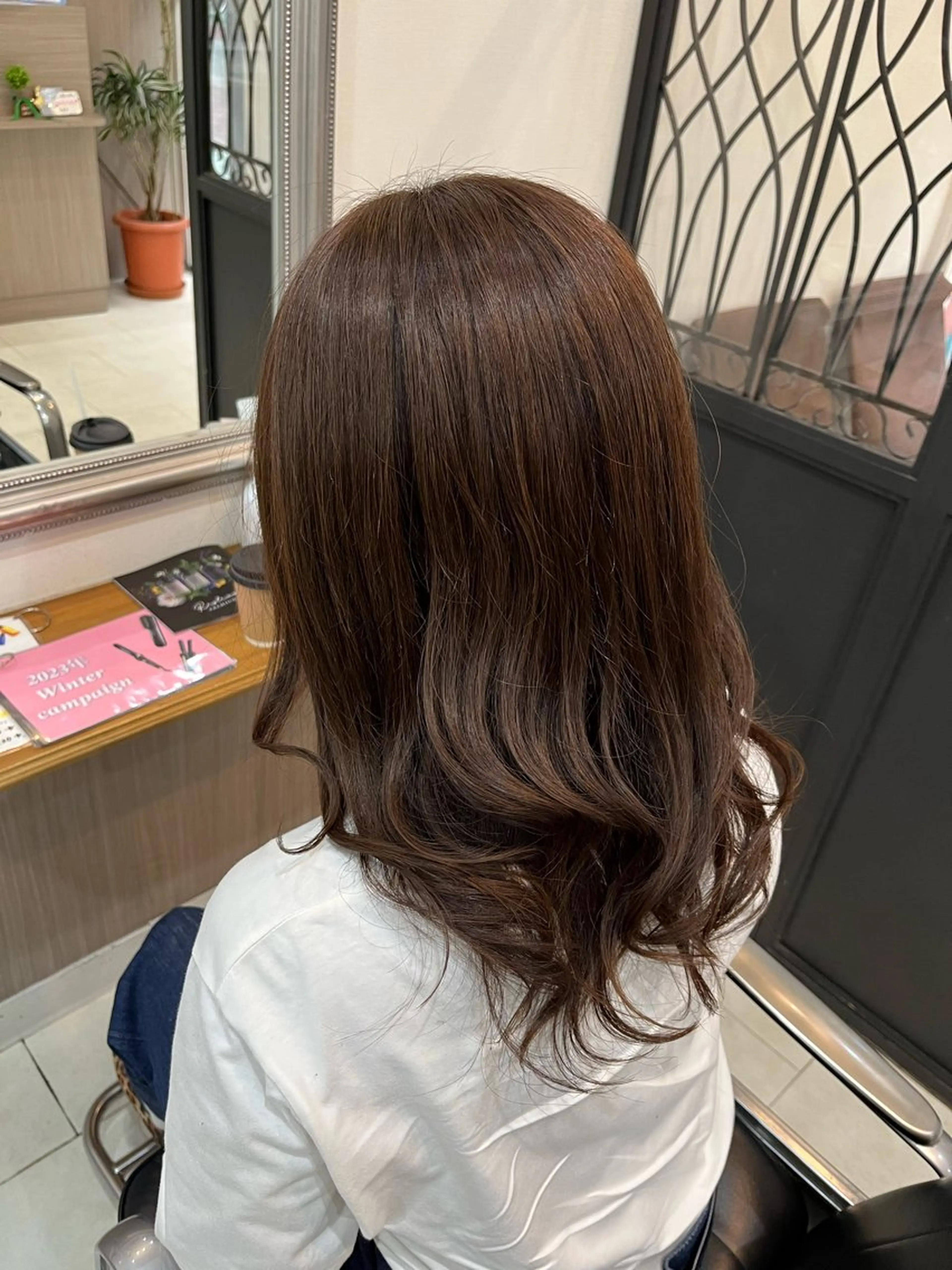 セミロング セミロングパーマ 髪質改善 縮毛矯正 カット ヘアカラー トリートメント 髪質改善サロン 福田昌子のヘアスタイル