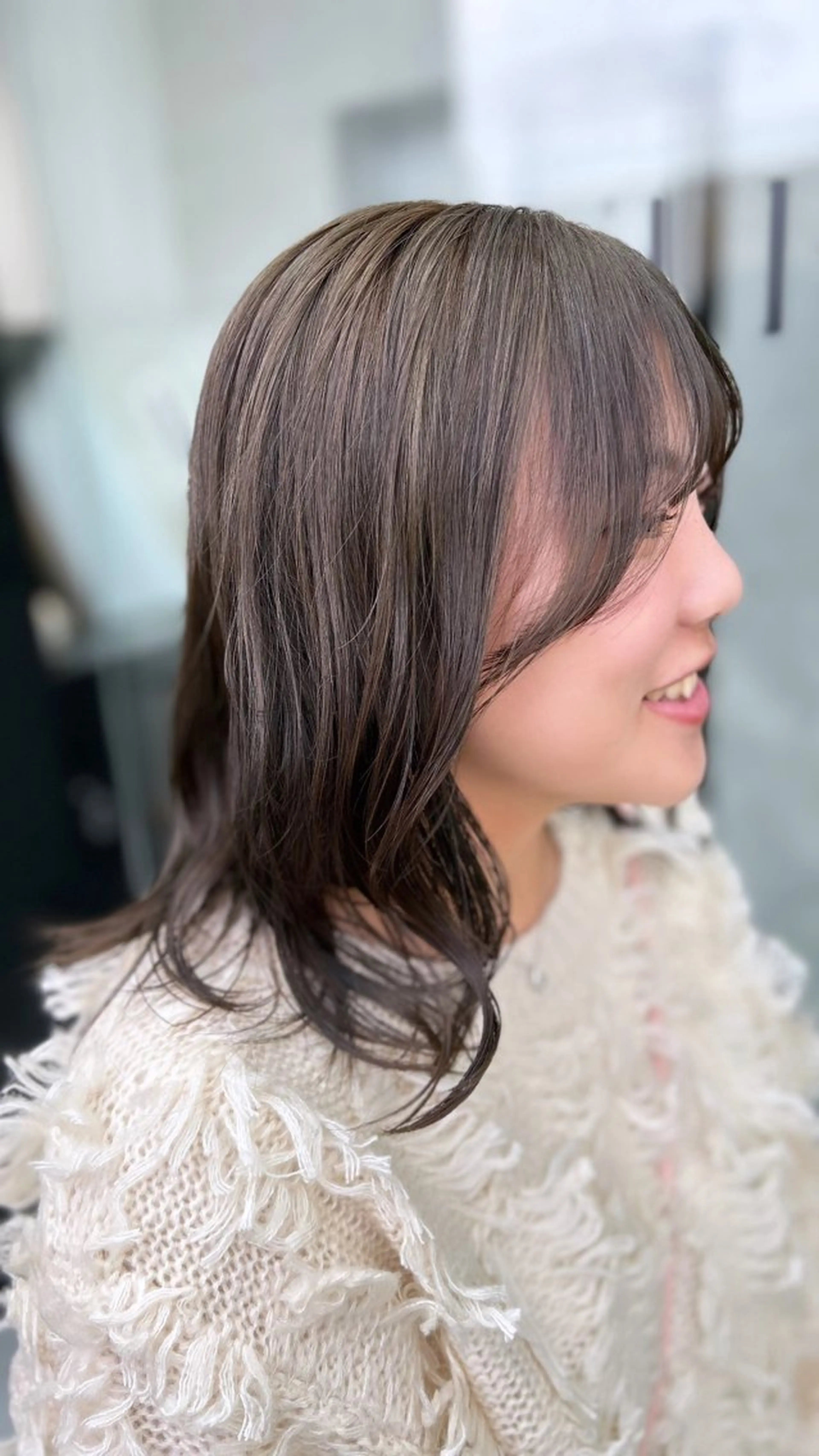 ミディアム カラー ヘアカラー トリートメント レイヤー/グレージュ 赤み消し/コウスケのヘアスタイル