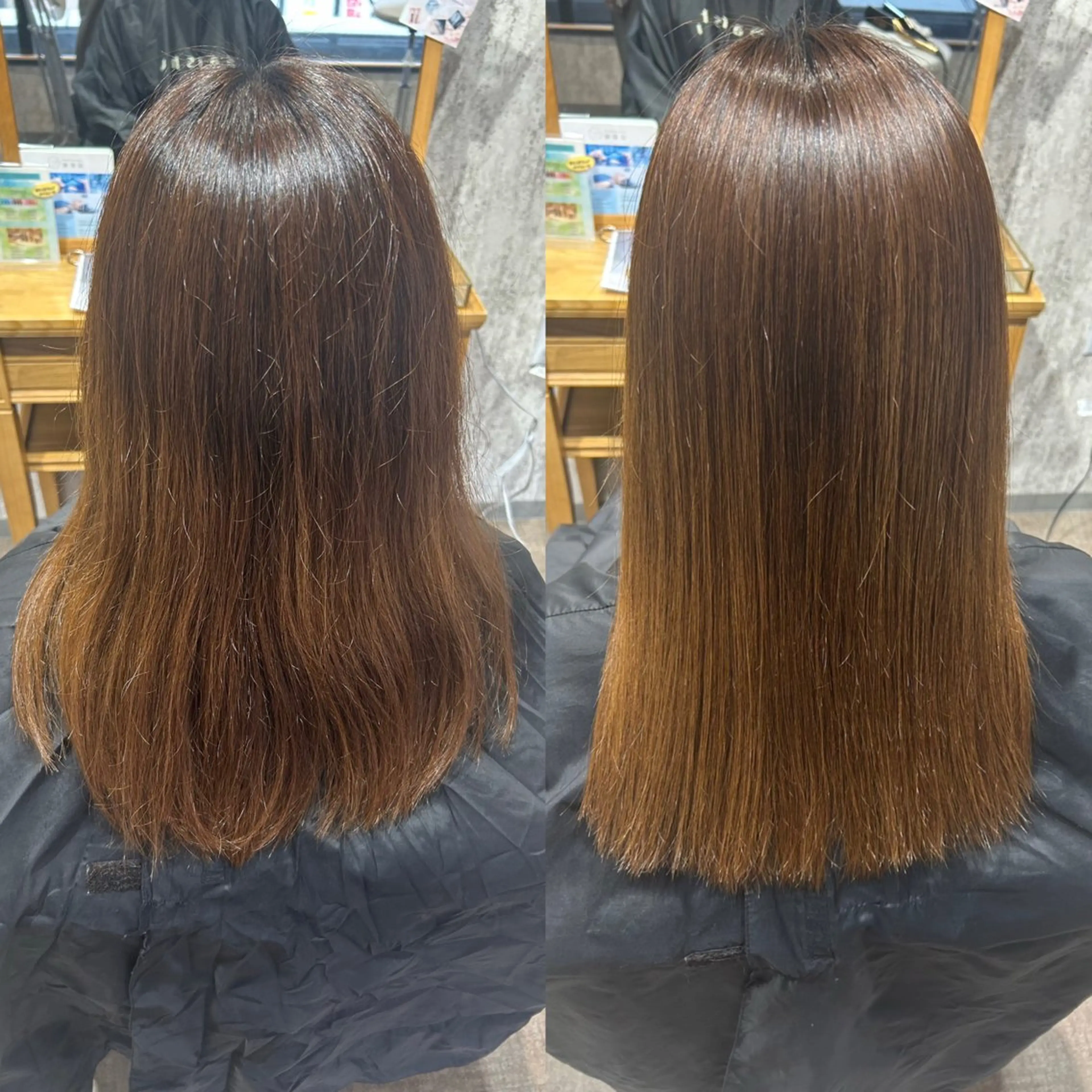 セミロング 縮毛矯正 トリートメント 濱本 樹蘭のヘアスタイル