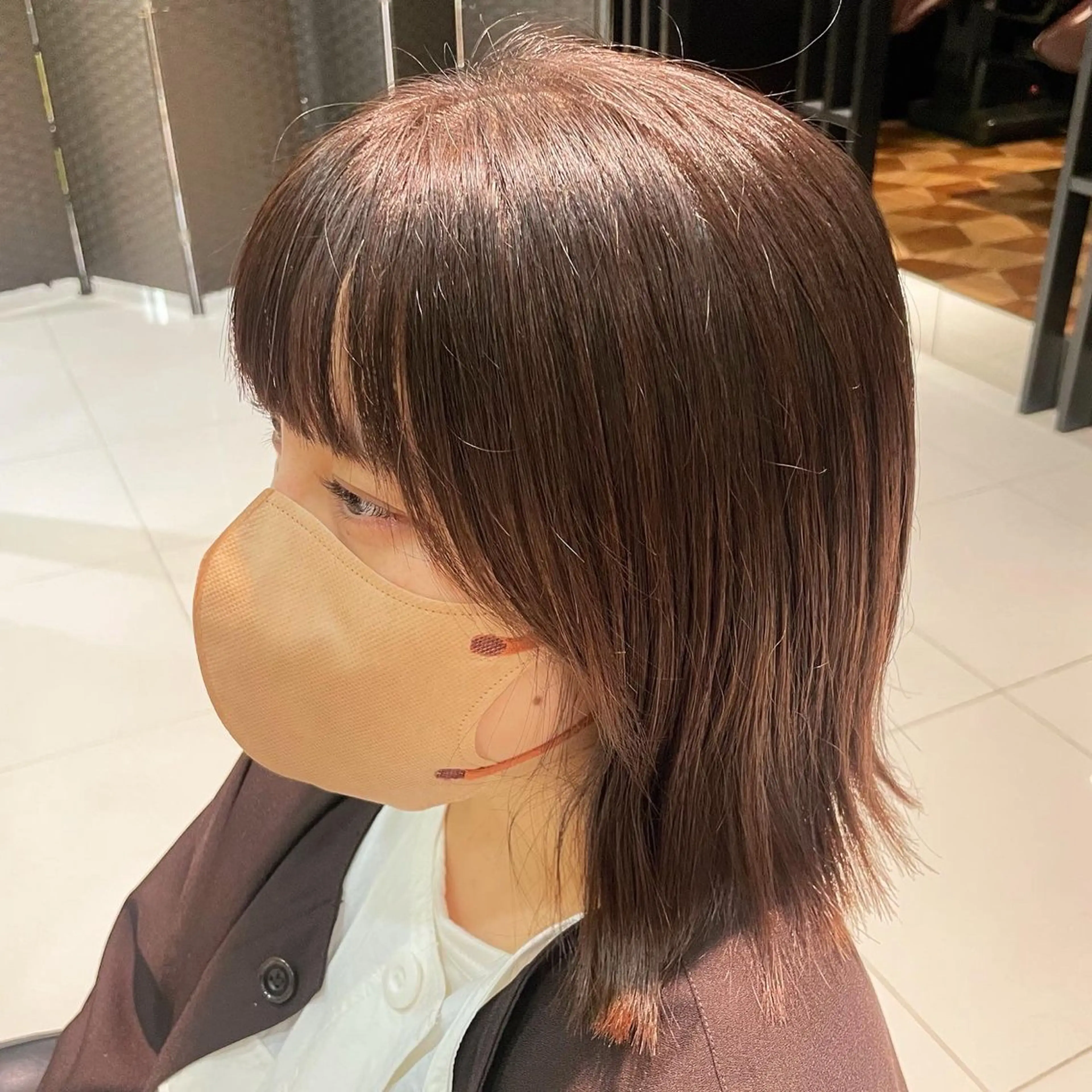 ミディアム レイヤーカット 小顔カット 中河 美裕のヘアスタイル