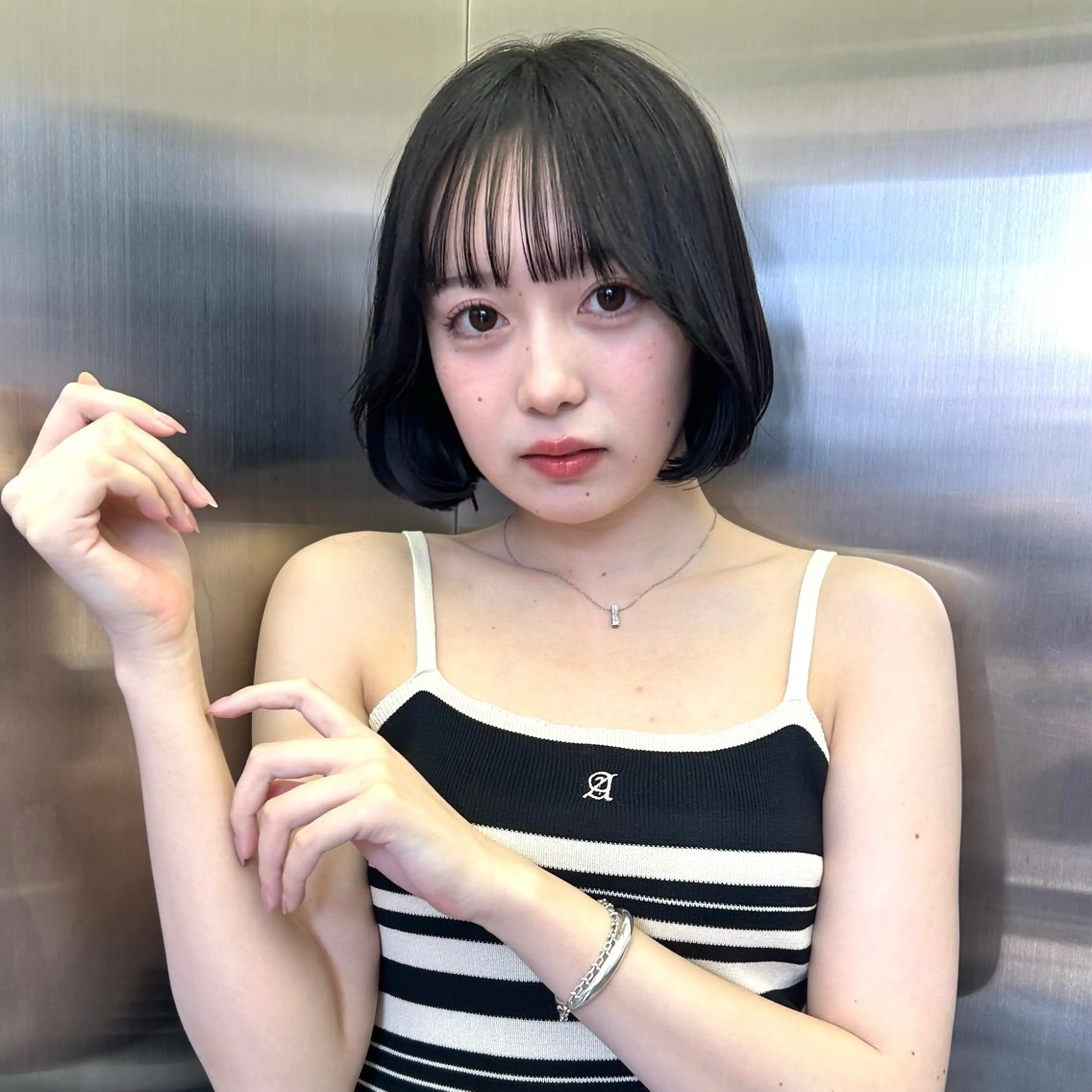 ミディアム カラー タンバルモリ 韓国風ヘア ボブ/くびれボブ/ 髪質改善/Ru-kaのヘアスタイル