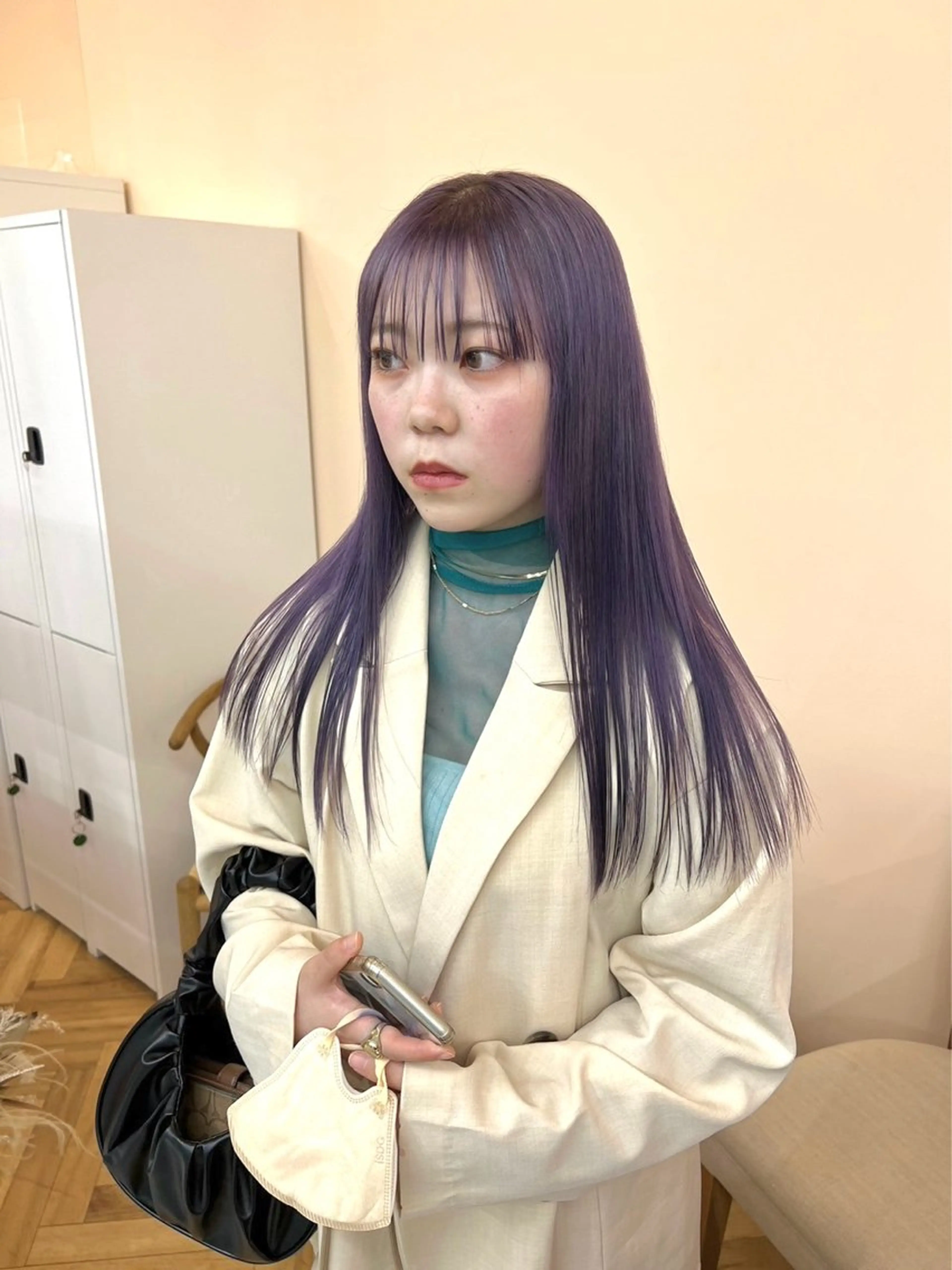 ロング カラー カットモデル/ ハイトーン/ゆうあのヘアスタイル