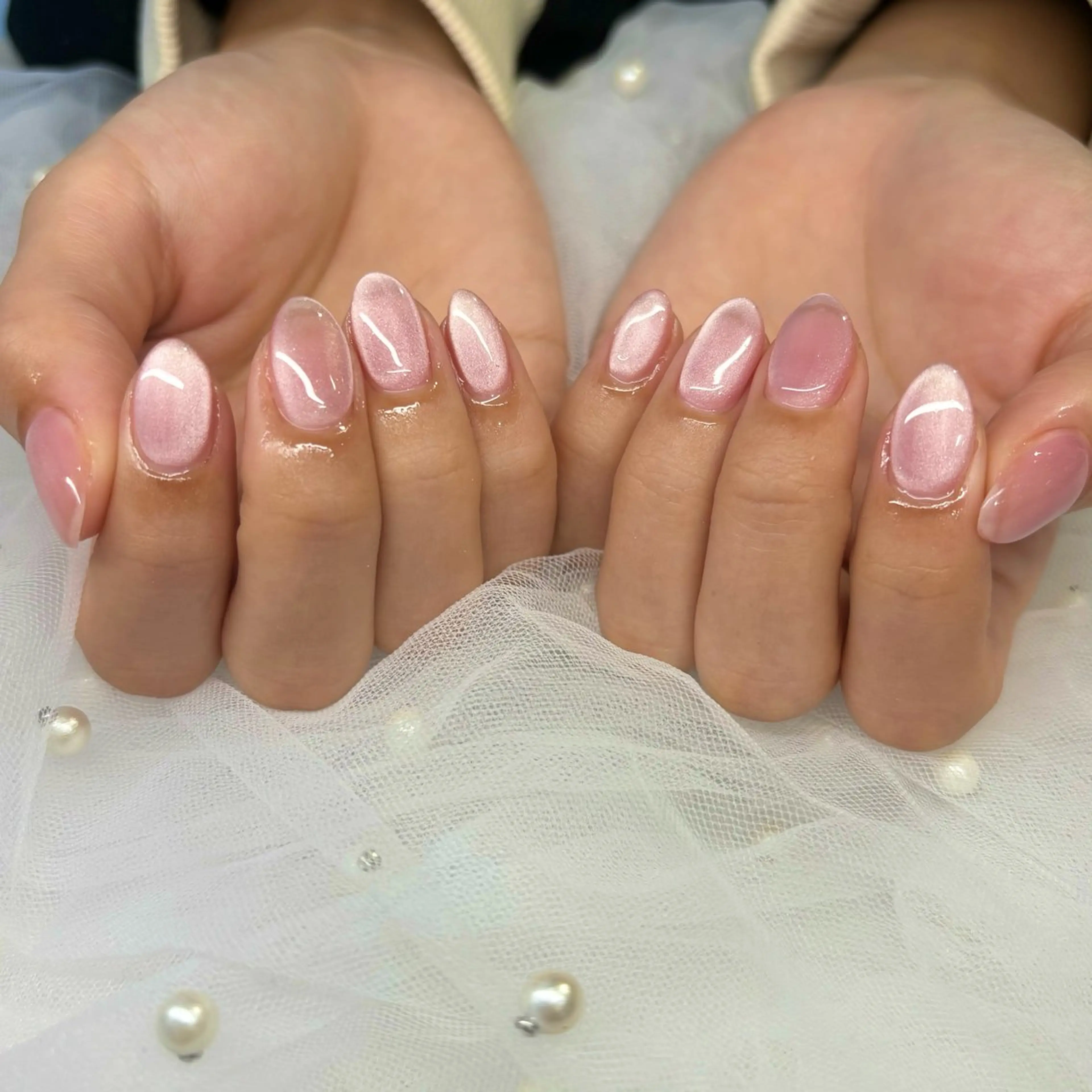 ネイル ワンカラーネイル ピンク ハンドネイル 荒巻 めいのネイルデザイン