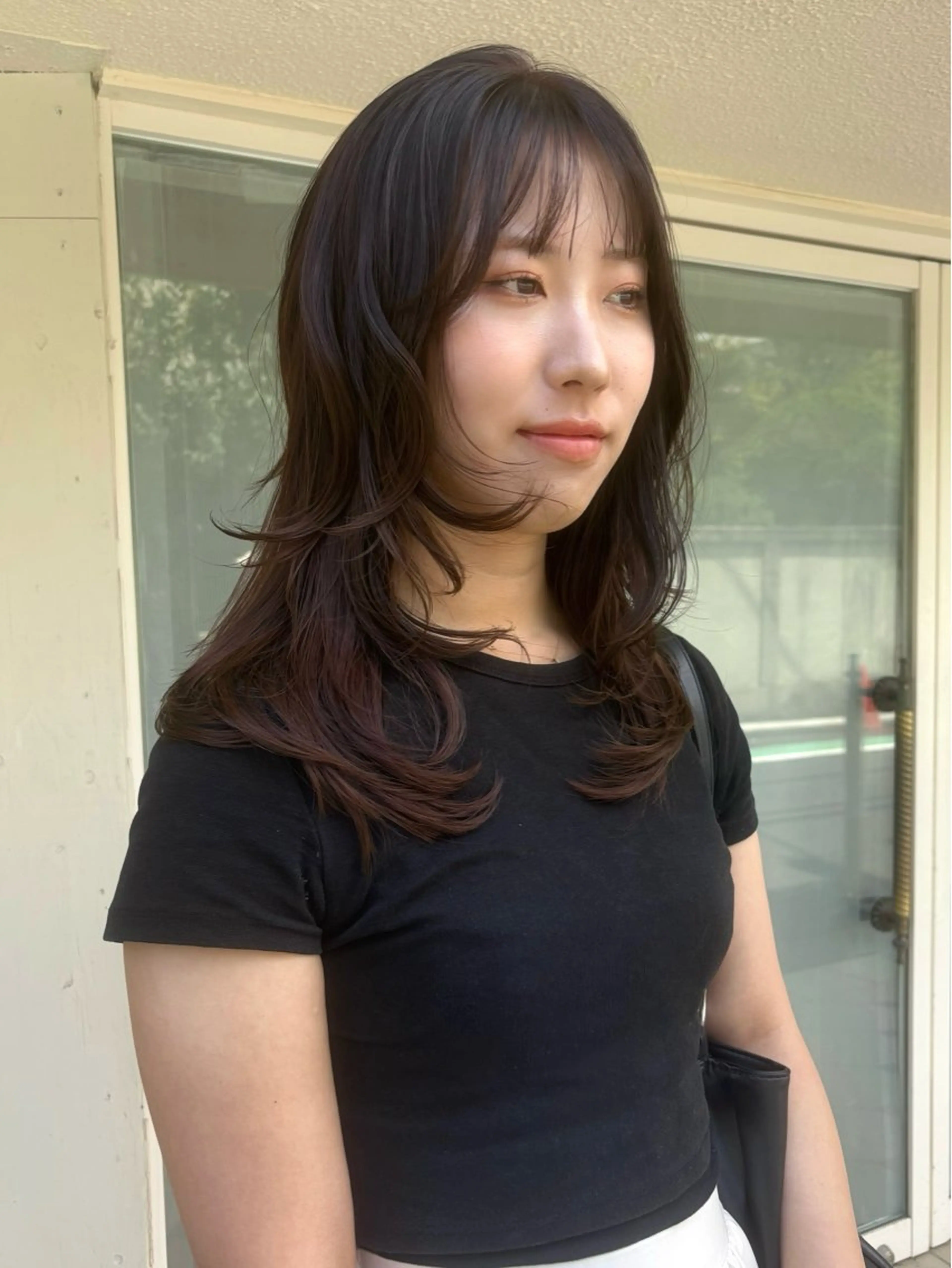 セミロング カラー パーマ カット ヘアカラー レイヤー/透明感/ ブリーチなし/わかなのヘアスタイル