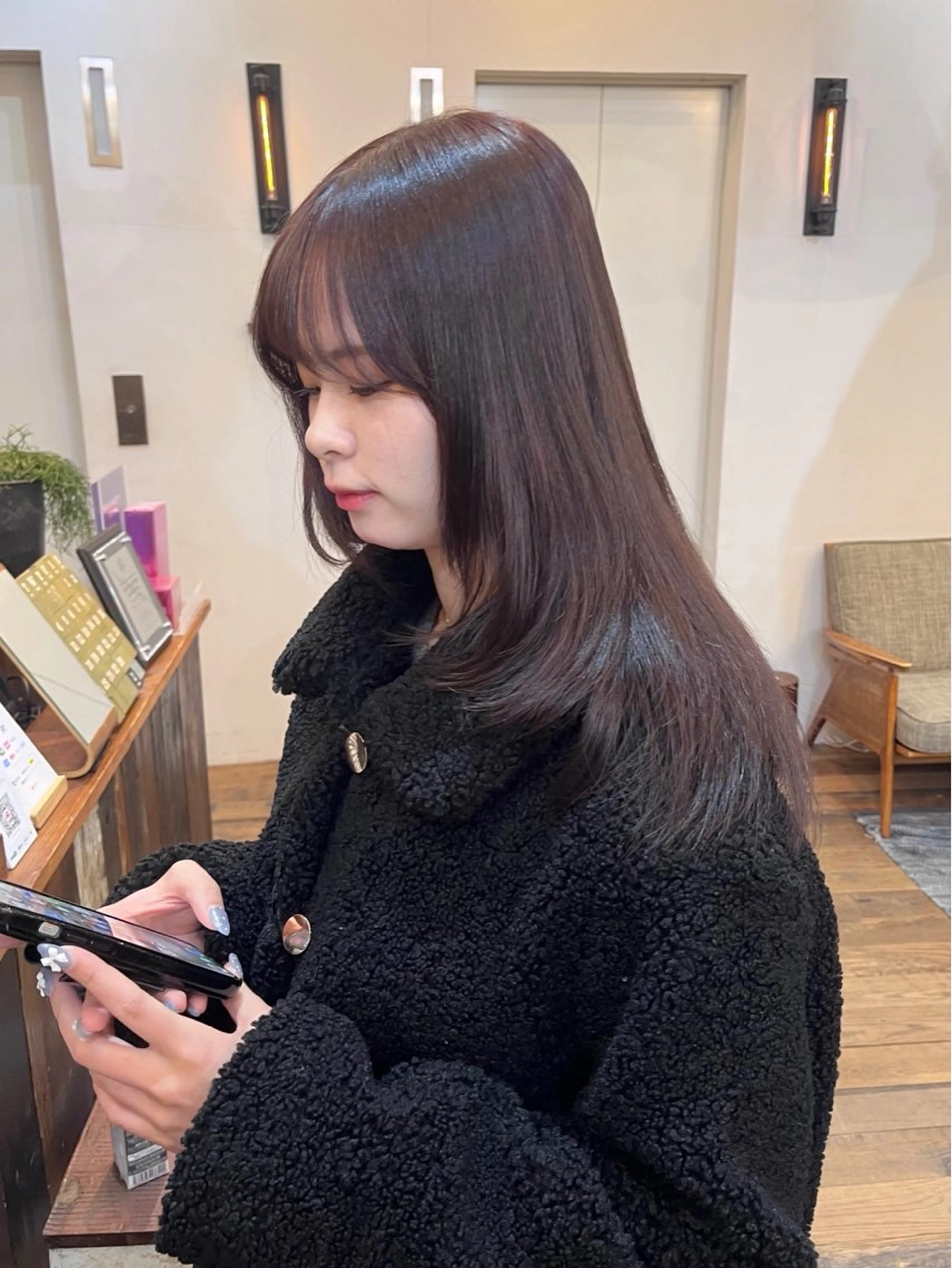 セミロング Belle 並木通り店所属・rena/ パーマ/カラーのヘアスタイル