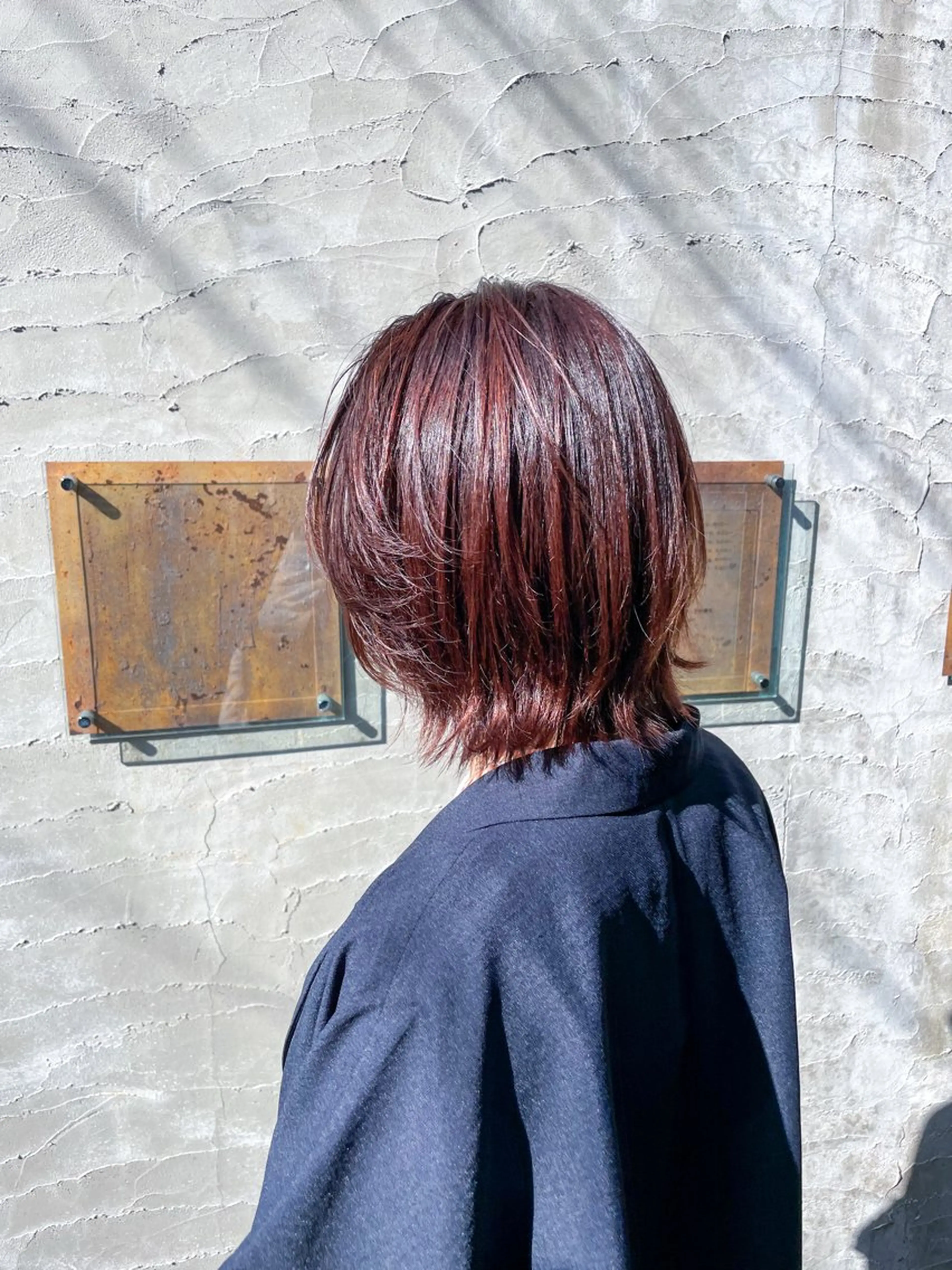 ミディアム レイヤーカット 小顔カット ウルフカット カット ヘアカラー ショート/レイヤー/ ツヤ髪/なかちゃんのヘアスタイル