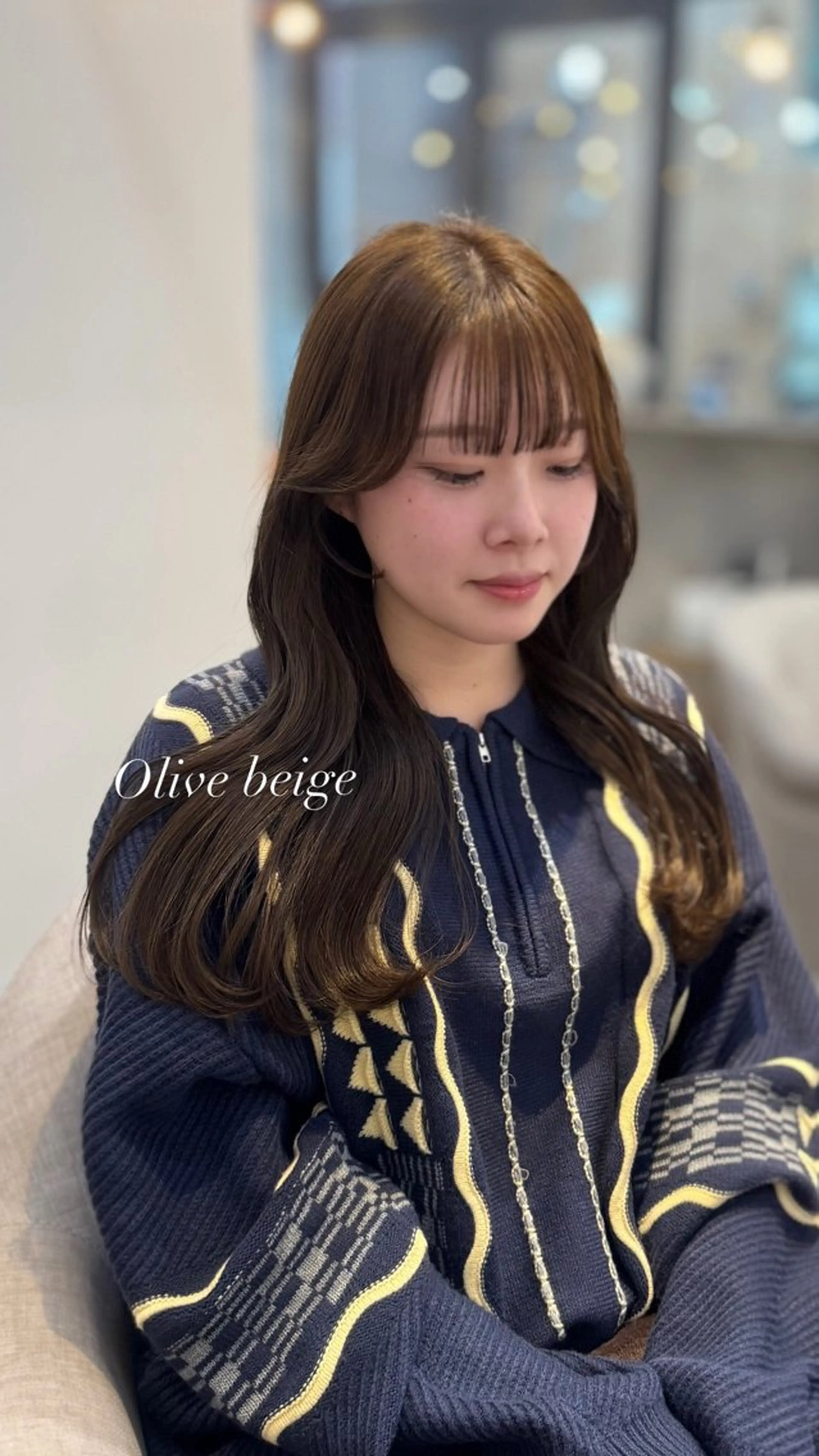 ロング カラー カット ヘアカラー トリートメント mareka/顔周り /透明感カラー🤍のヘアスタイル