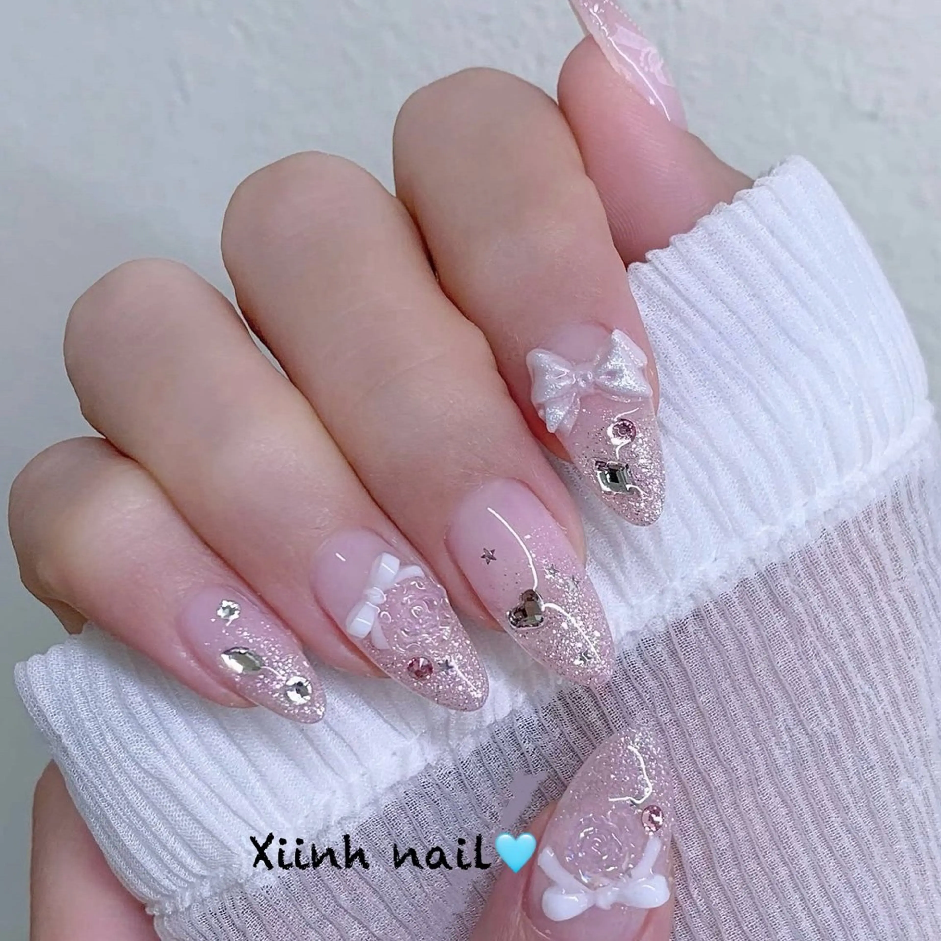 ネイル チークネイル 桜ネイル フットネイル フレンチネイル ジェルネイル XIINH NAIL SALONのネイルデザイン