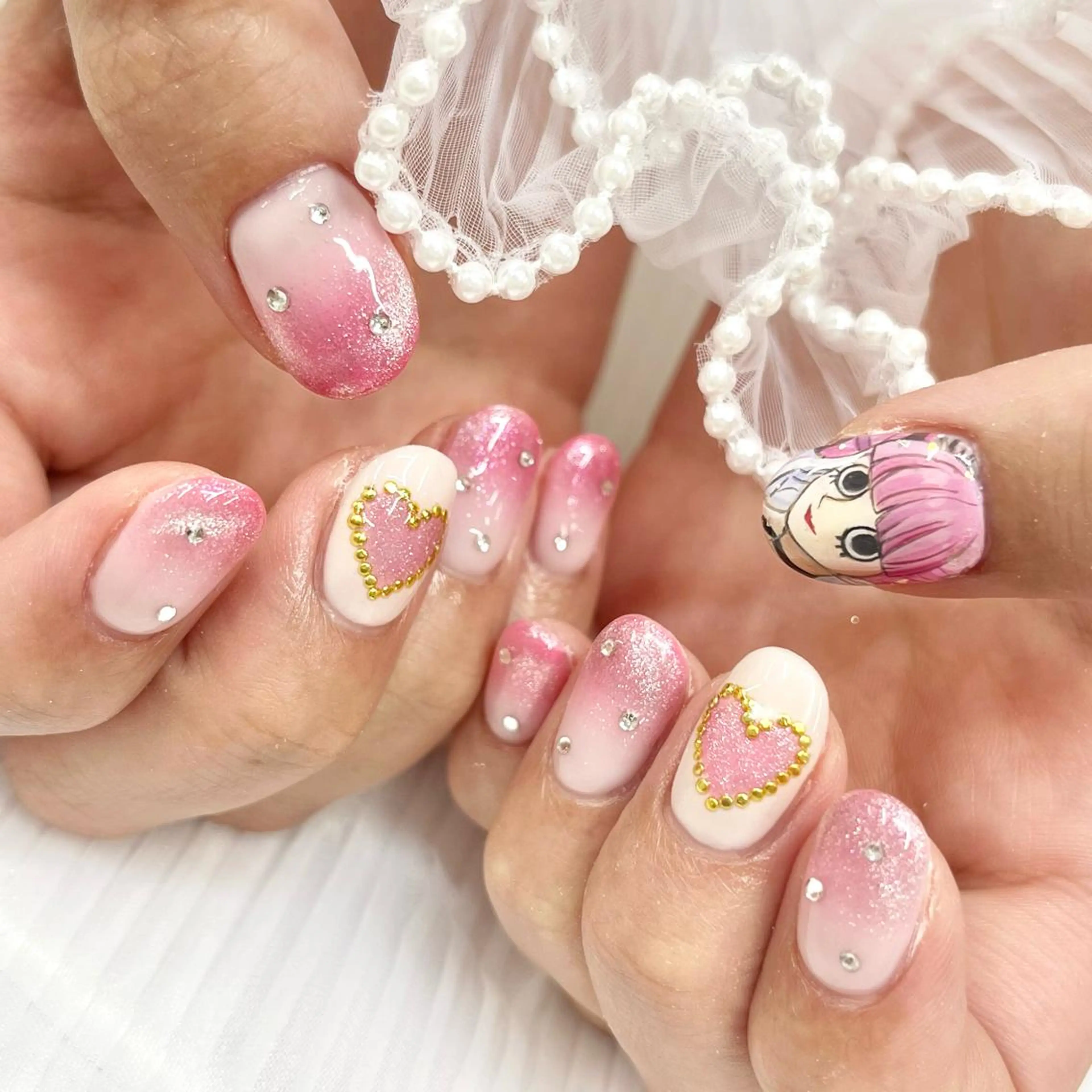 ミディアム ネイル ハンドネイル 池袋痛ネイル Nok. 渡辺のネイルデザイン