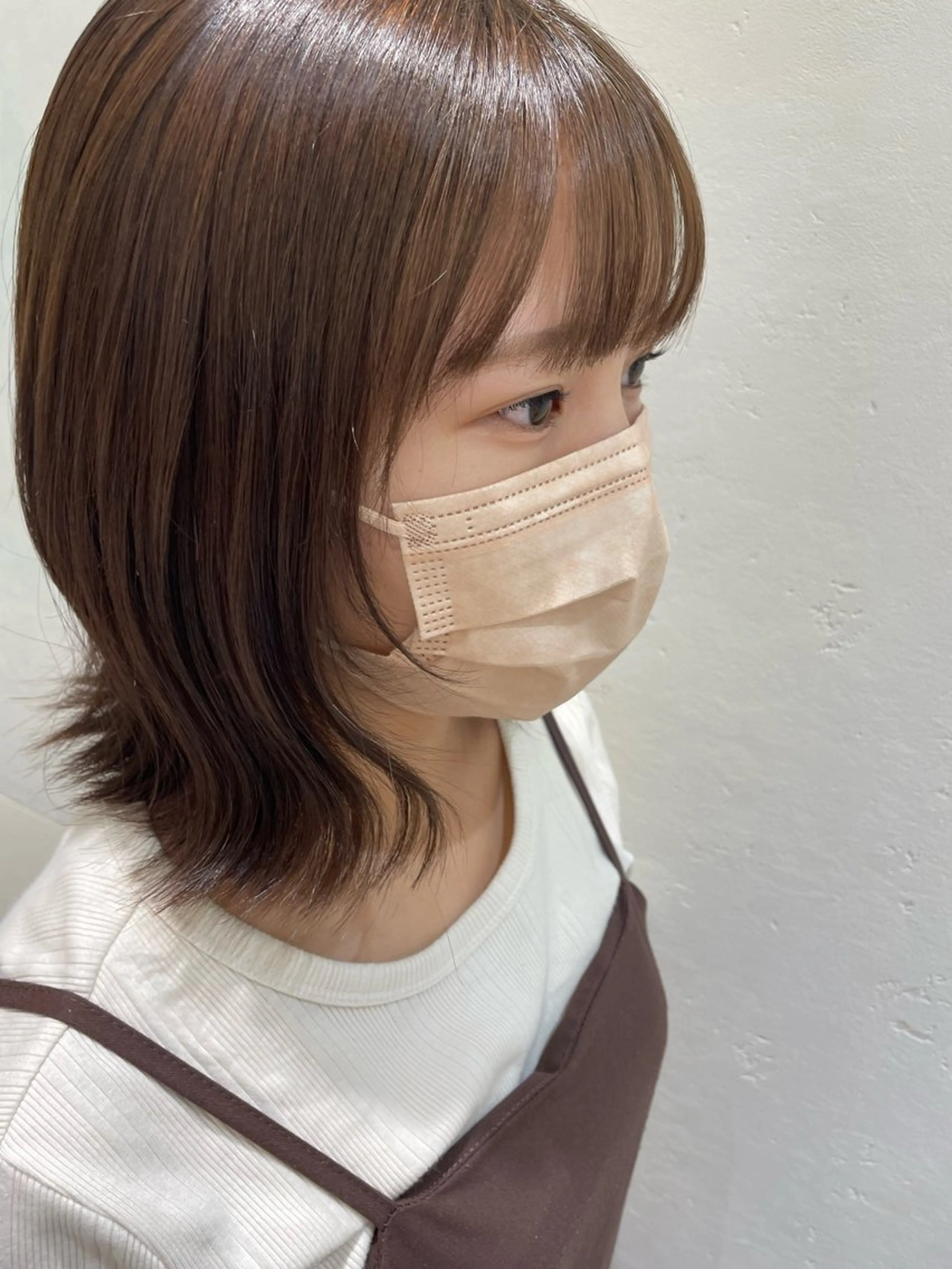 ミディアム カラー ヘアアレンジ ベージュカラー ブラウンカラー PRIMA所属・🌟当日予約OK🌟 西野楓加のヘアスタイル