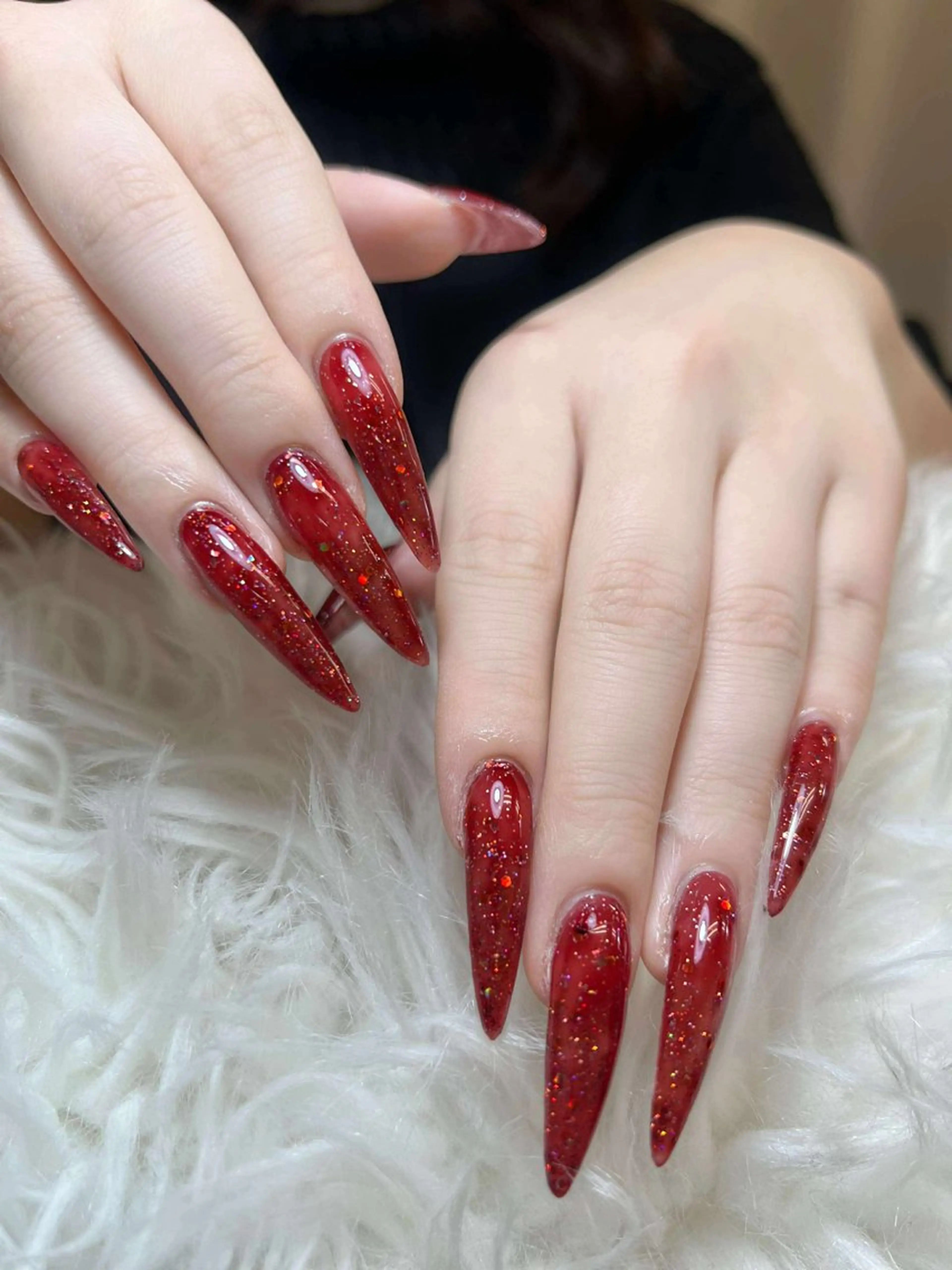 チップ長さ出し+ワンカラーorラメの写真