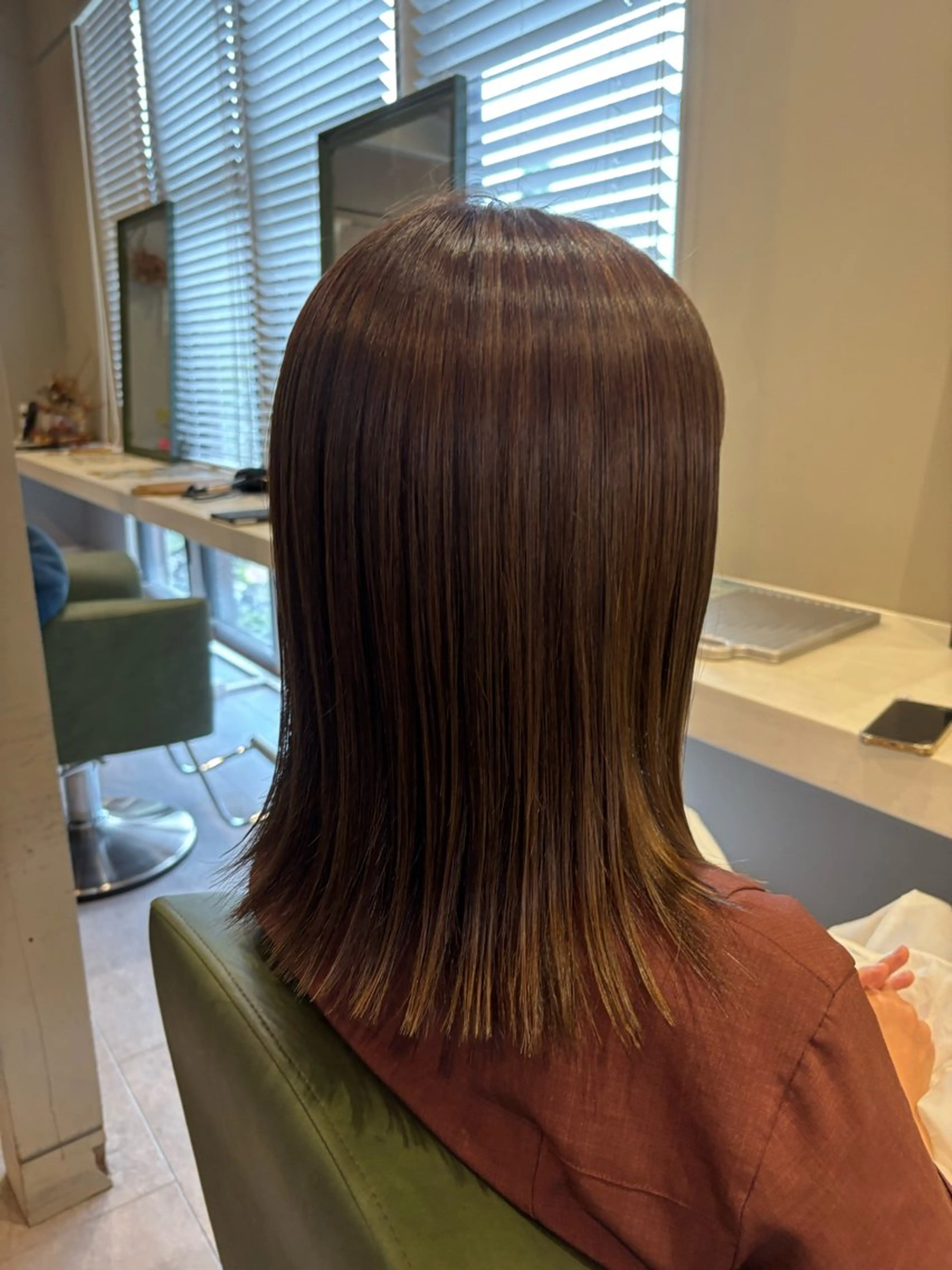 ミディアム カット ヘアカラー レシェル桑名店所属・reciel / rinaのヘアスタイル