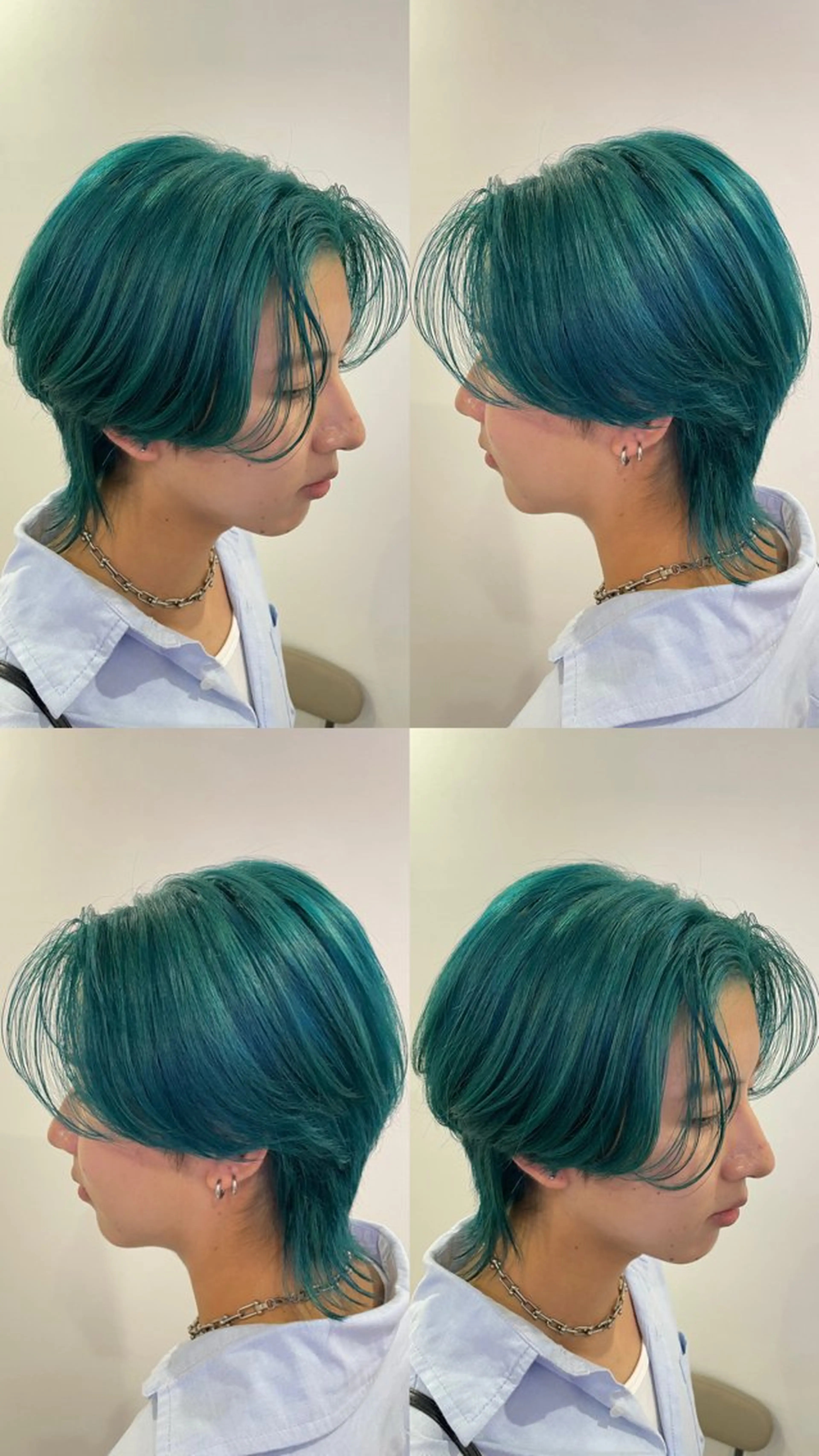 ショート カラー メンズ ミント ミントグリーン ヘアカラー S.SWEET京都駅 / hinacoのヘアスタイル