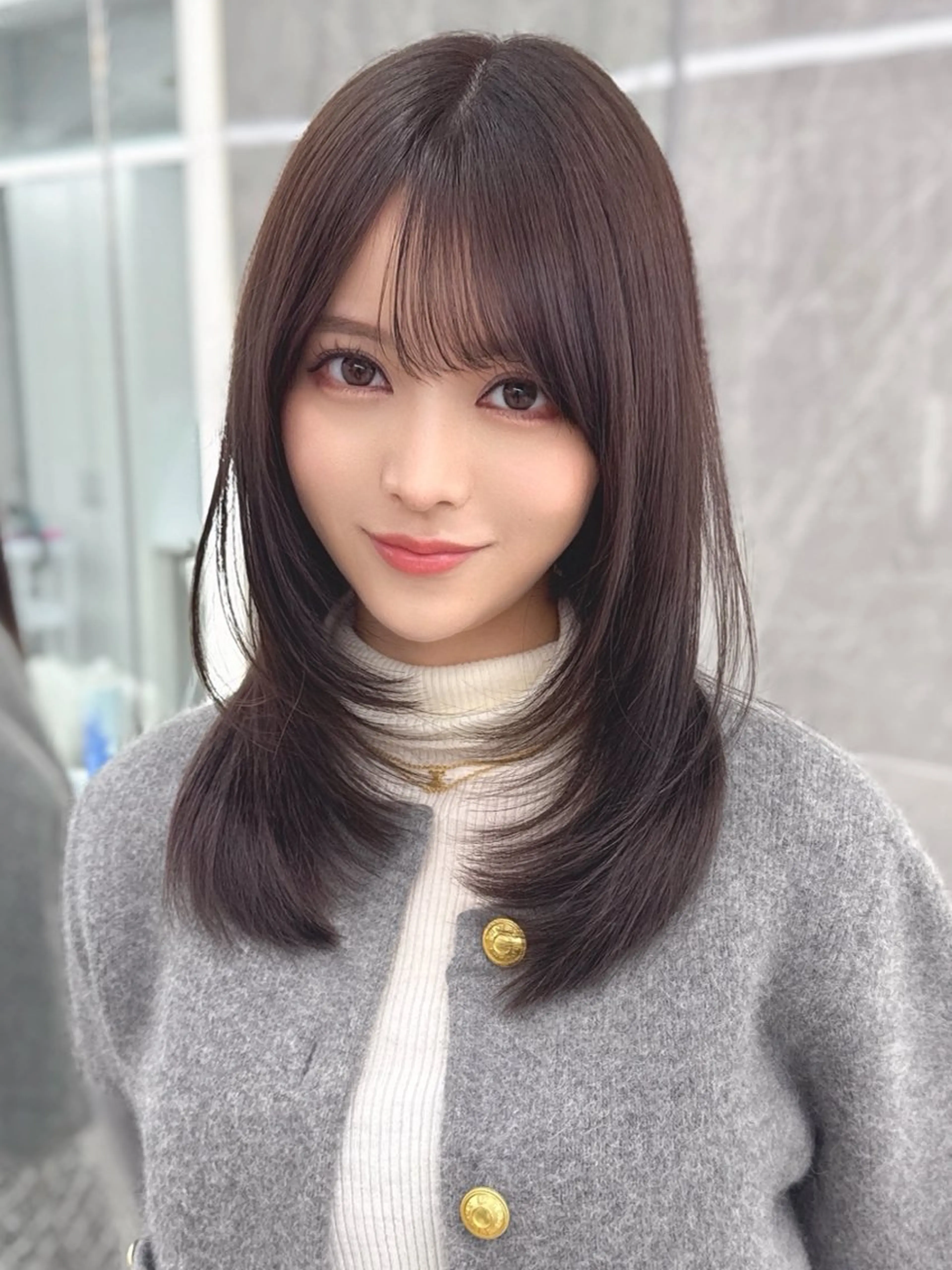 ミディアム カラー MAEUL luna所属・前髪顔周り/レイヤー 韓国/桔川恒のヘアスタイル