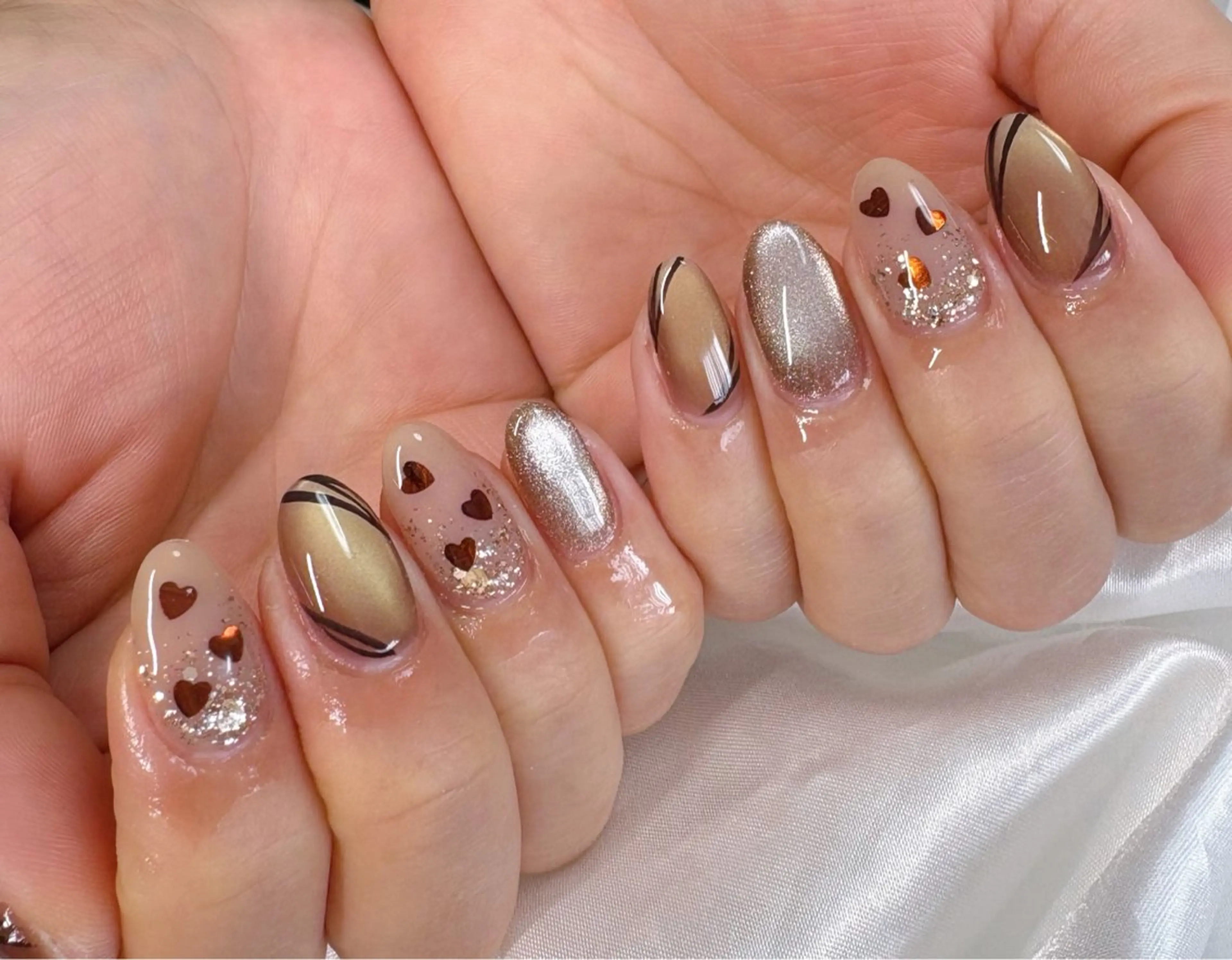 ネイル マグネットネイル バレンタイン celica所属・松田 由真のネイルデザイン