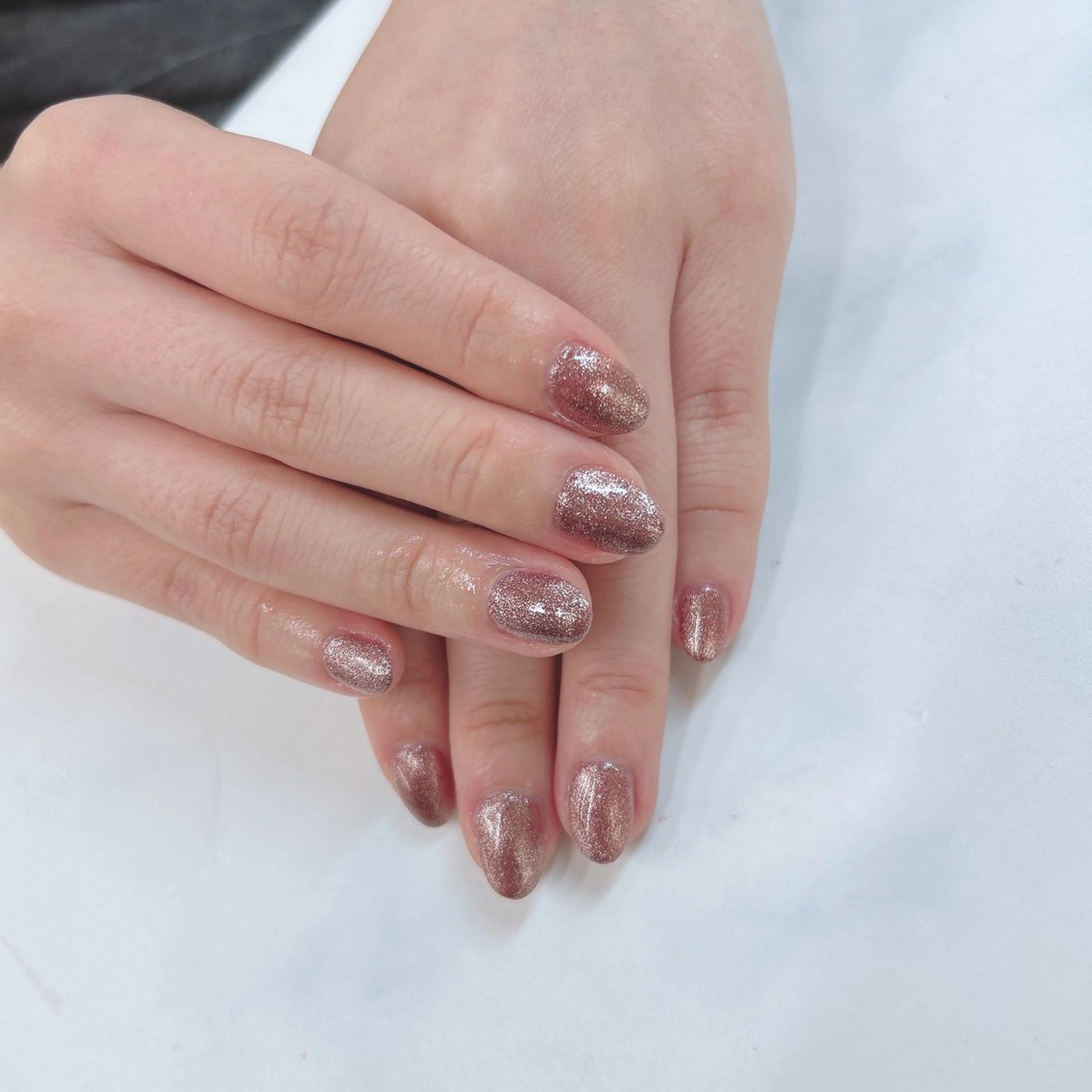 ネイル ブラウン ラメ(グリッター) MAXKELLY TSUGUMIのネイルデザイン