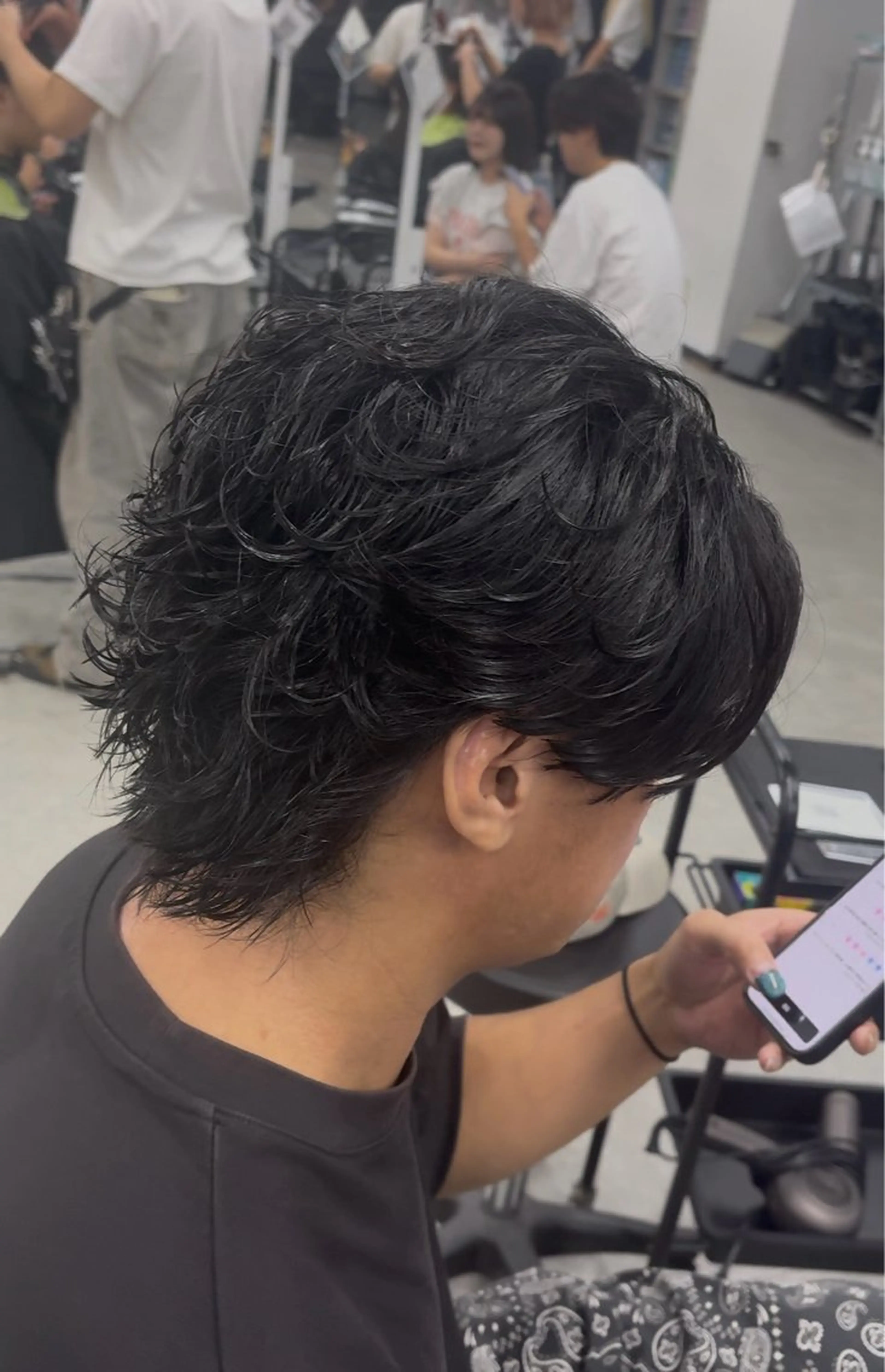 パーマ メンズ センターパート フェザーパーマ メンズハイライト メンズメッシュ マッシュ センターパート/フェ ザー🔥SHUYAのヘアスタイル