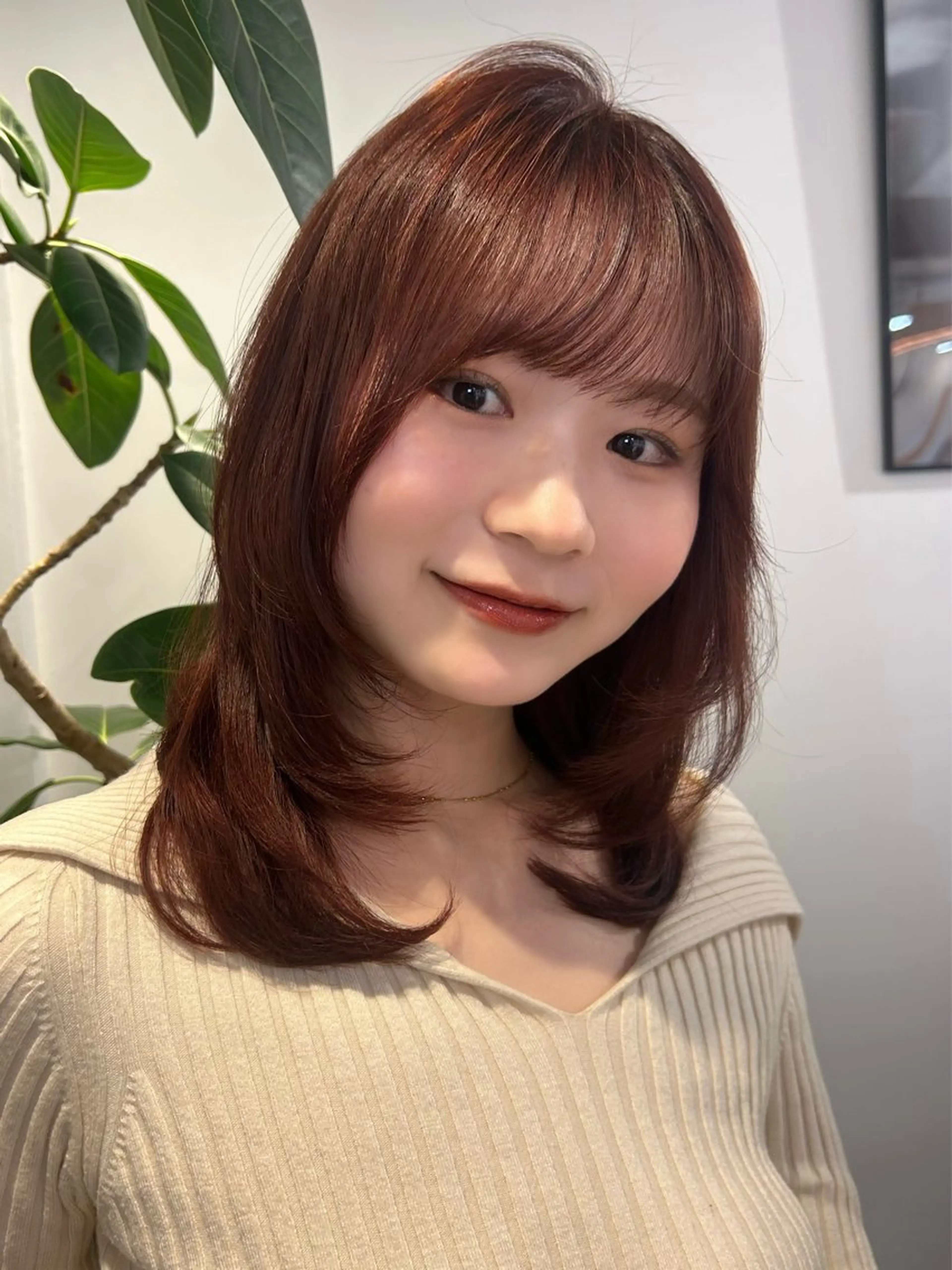 カラー ブラウンカラー オレンジ オレンジブラウン ピンクカラー ヘアカラー 暖色カラー🧡 /ユナのヘアスタイル